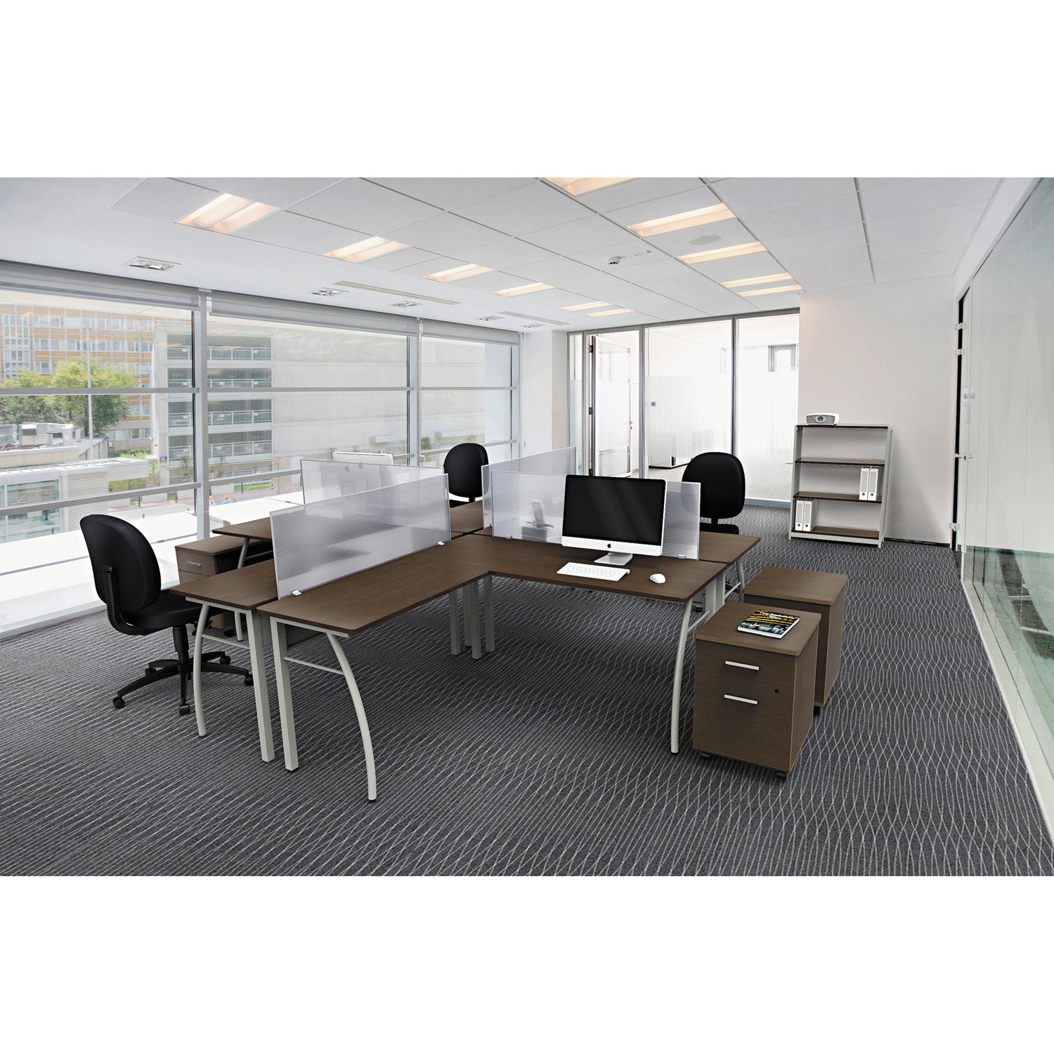 Linea Italia® Trento Line Dividing Panel, Polycarbonate, 47.13w x 1.75d x 15.5h, Translucent