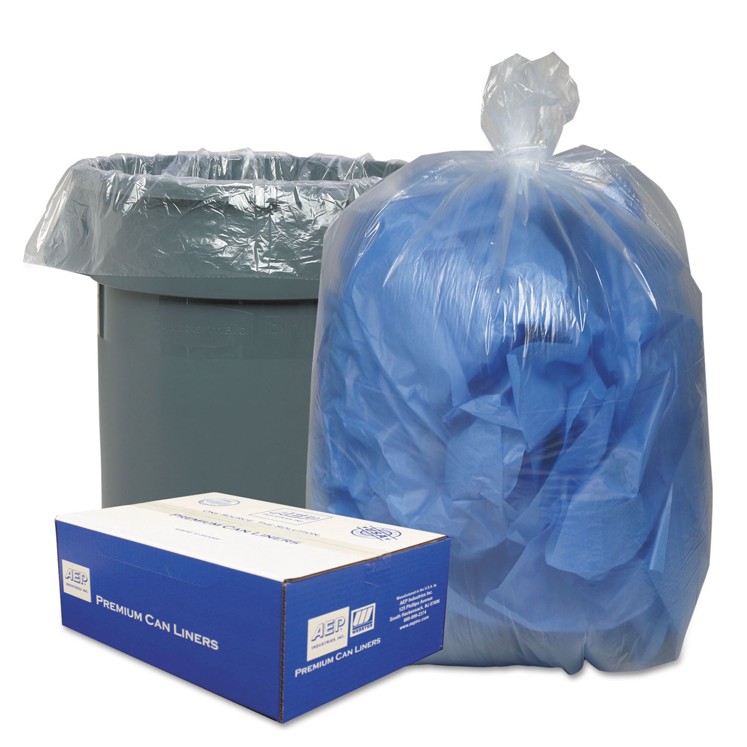 Classic Clear Linear Low-Density Can Liners, 60 gal, 0.9 mil, 38" x 58", Clear, 10 Bags/Roll, 10 Rolls/Carton