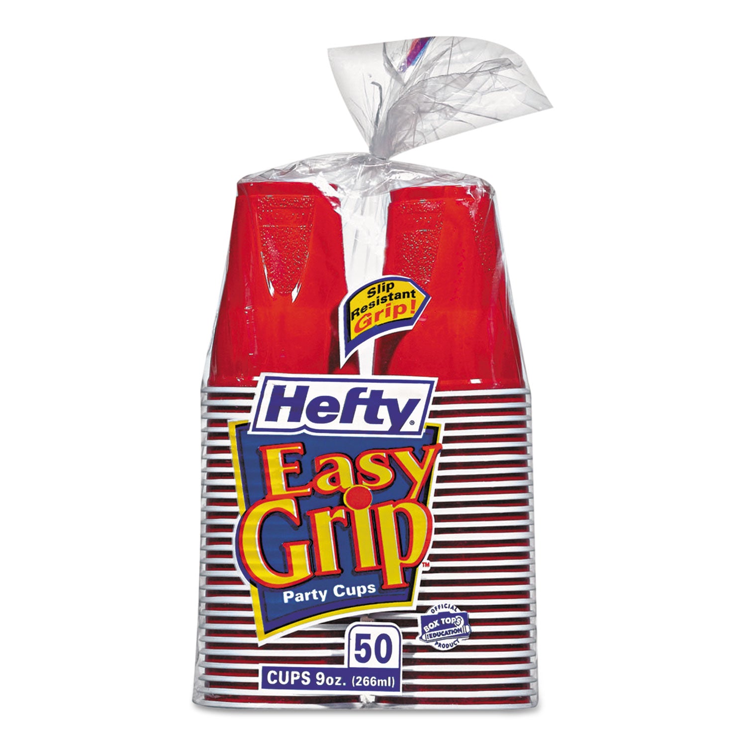 Hefty® Easy Grip Disposable Plastic Party Cups, 9 oz, Red, 50/Pack, 12 Packs/Carton