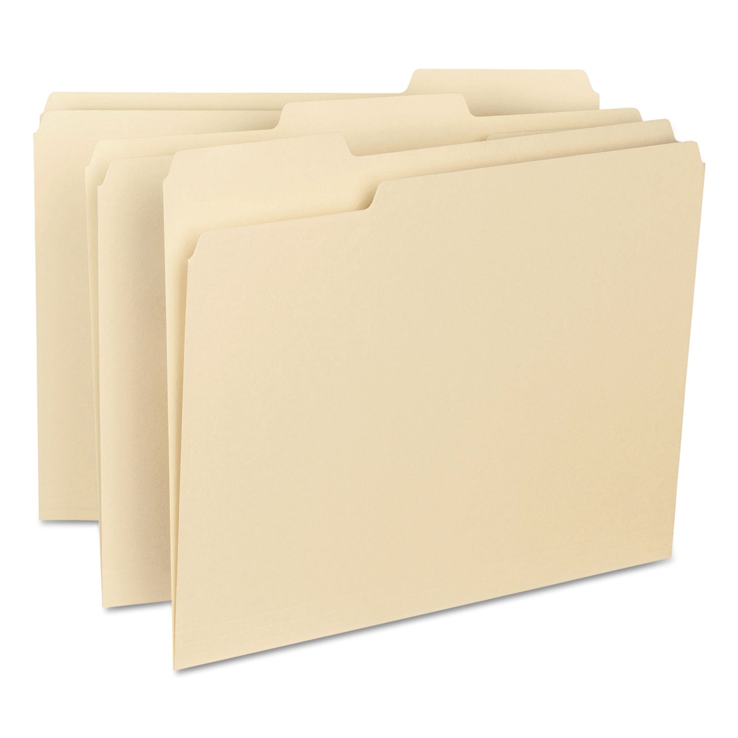 Smead™ Interior File Folders, 1/3-Cut Tabs: Assorted, Letter Size, 0.75" Expansion, Manila, 100/Box