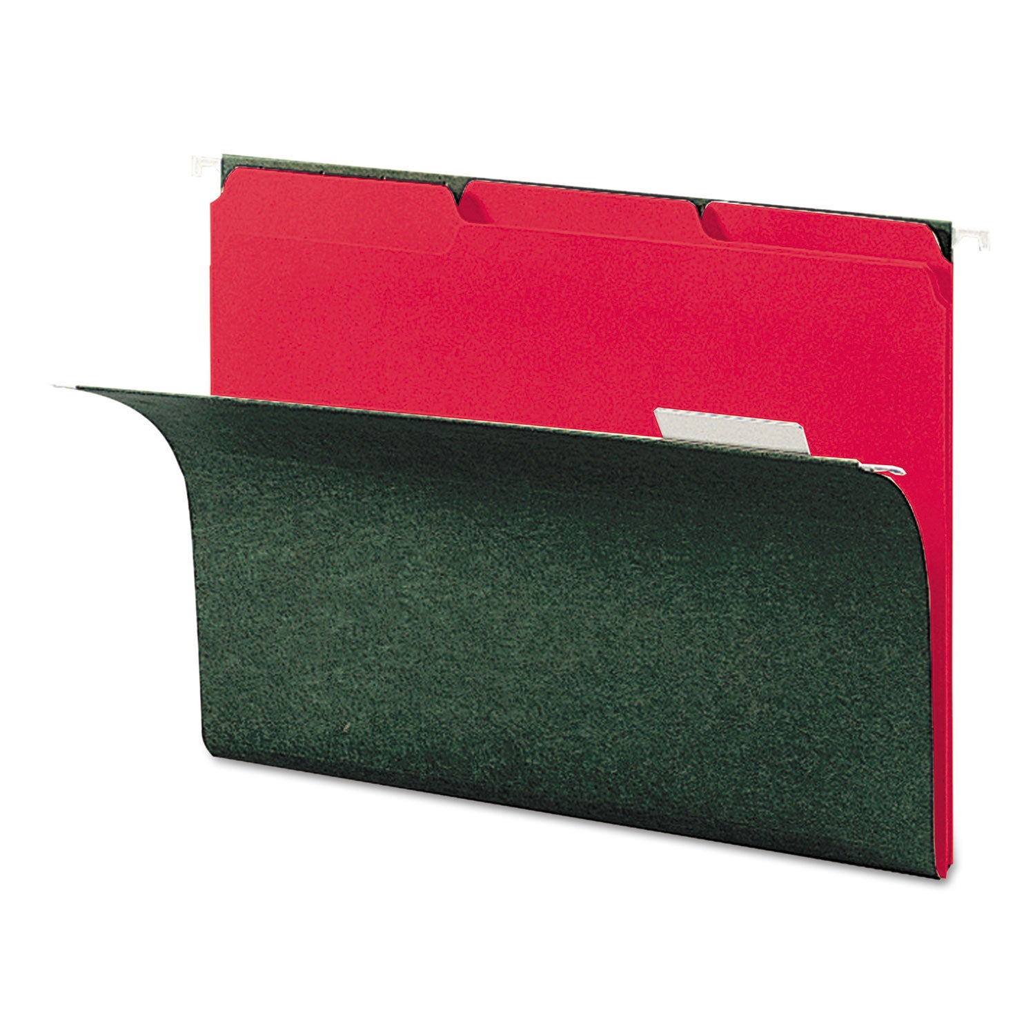 Smead™ Interior File Folders, 1/3-Cut Tabs: Assorted, Letter Size, 0.75" Expansion, Red, 100/Box