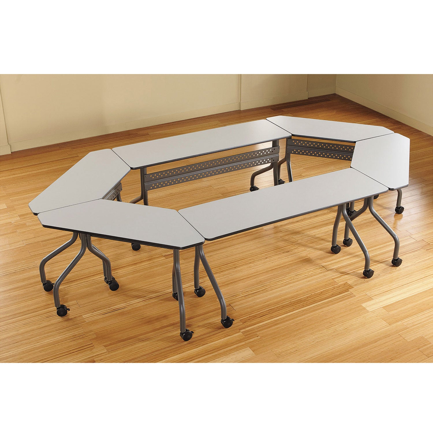 Iceberg OfficeWorks Mobile Training Table, Rectangular, 60" x 18" x 29", Gray/Charcoal