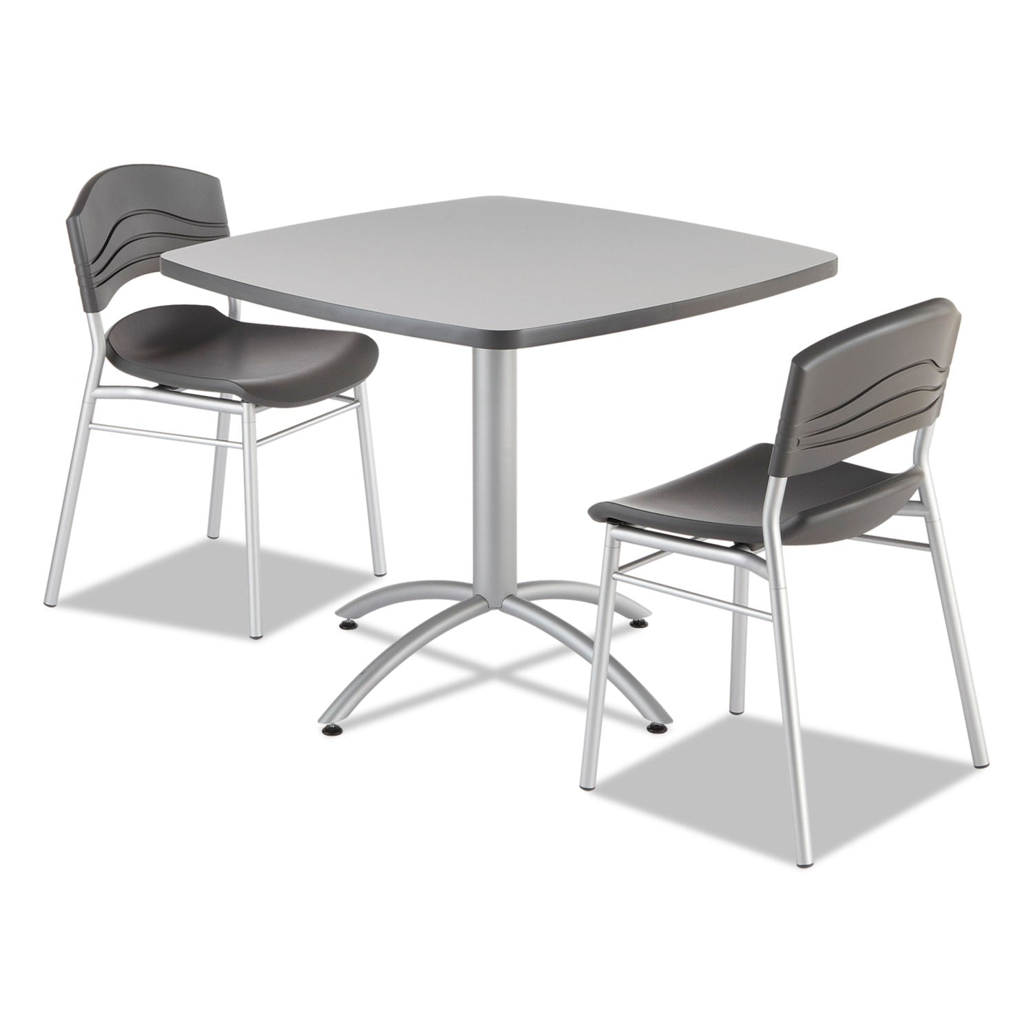 Iceberg CafeWorks Cafe-Height Table, Square, 36" x 36" x 30", Gray/Silver