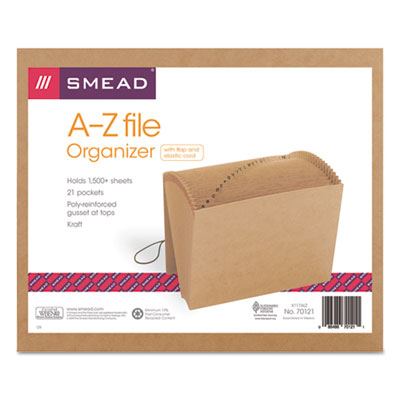 Smead™ Indexed Expanding Kraft Files Elastic Closure 1/21-Cut Tabs, Letter Size, Kraft Flipcost Flipcost