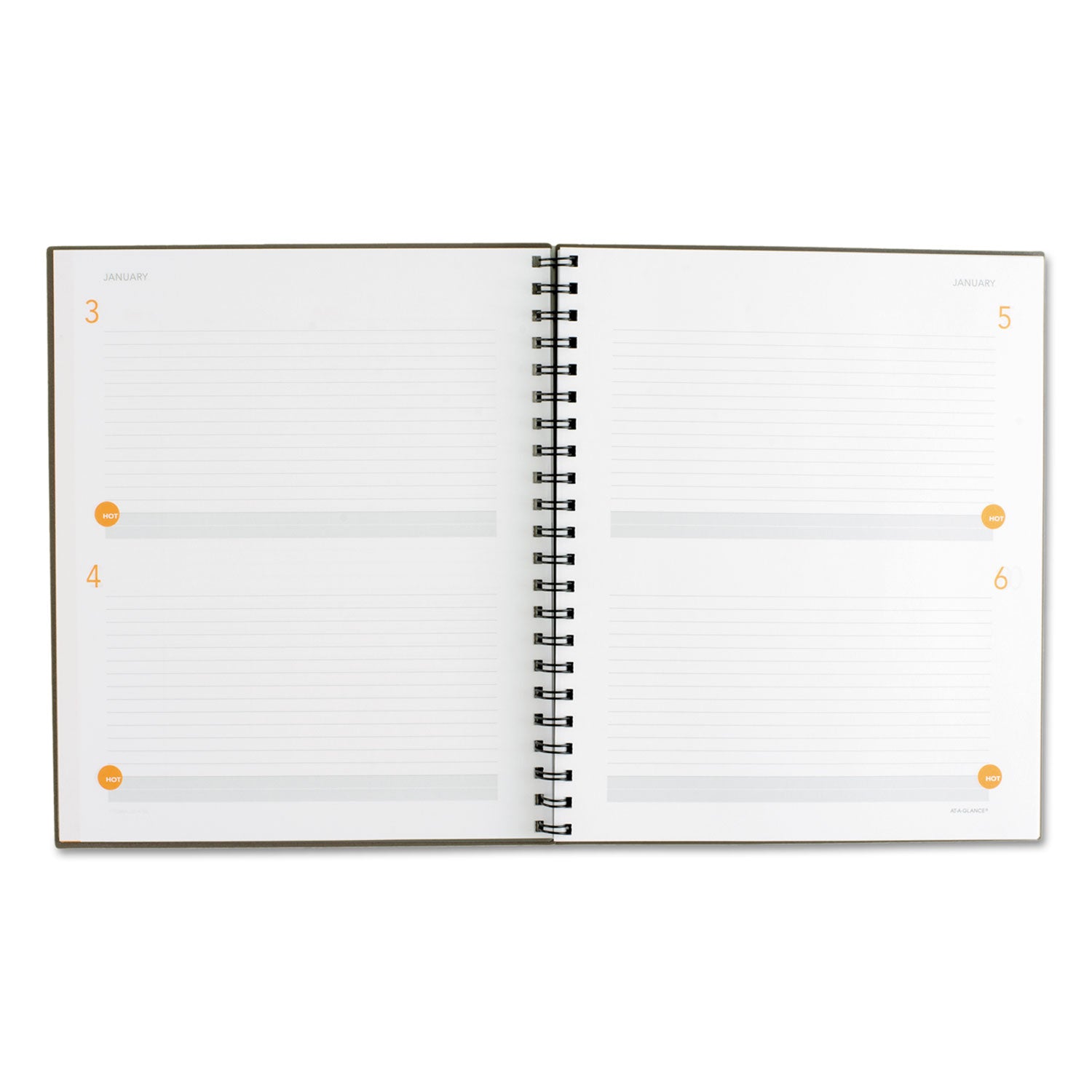 AT-A-GLANCE® Plan. Write. Remember. Planning Notebook Two Days Per Page , 11 x 8.38, Gray Cover, Undated