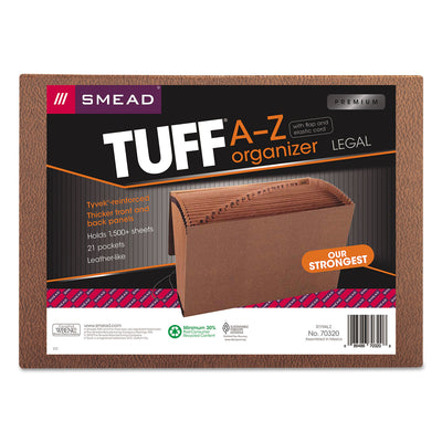 Smead™ TUFF Expanding Wallet, 21 Sections, Elastic Cord Closure, 1/21-Cut Tabs, Legal Size, Redrope Flipcost Flipcost
