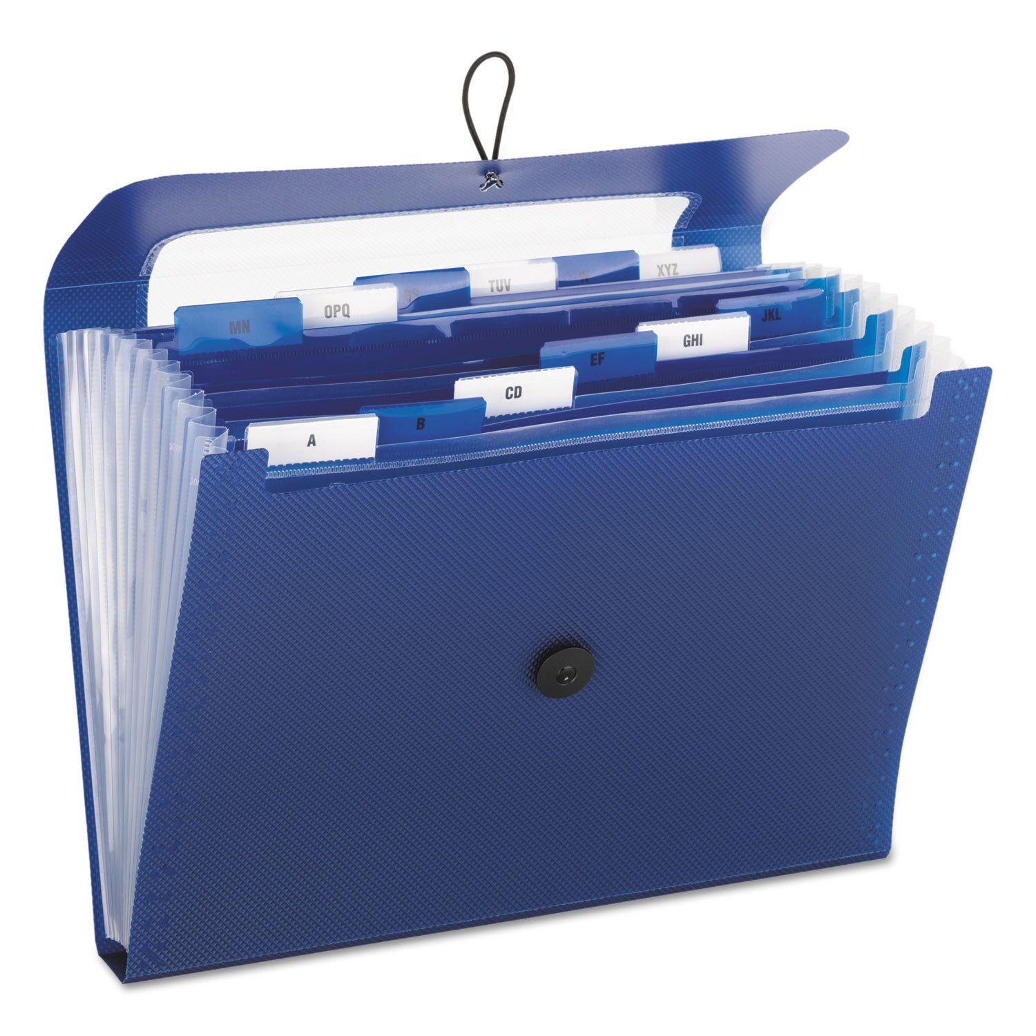 Smead™ Step Index Organizer, 12 Sections, Cord/Hook Closure, 1/6-Cut Tabs, Letter Size, Navy