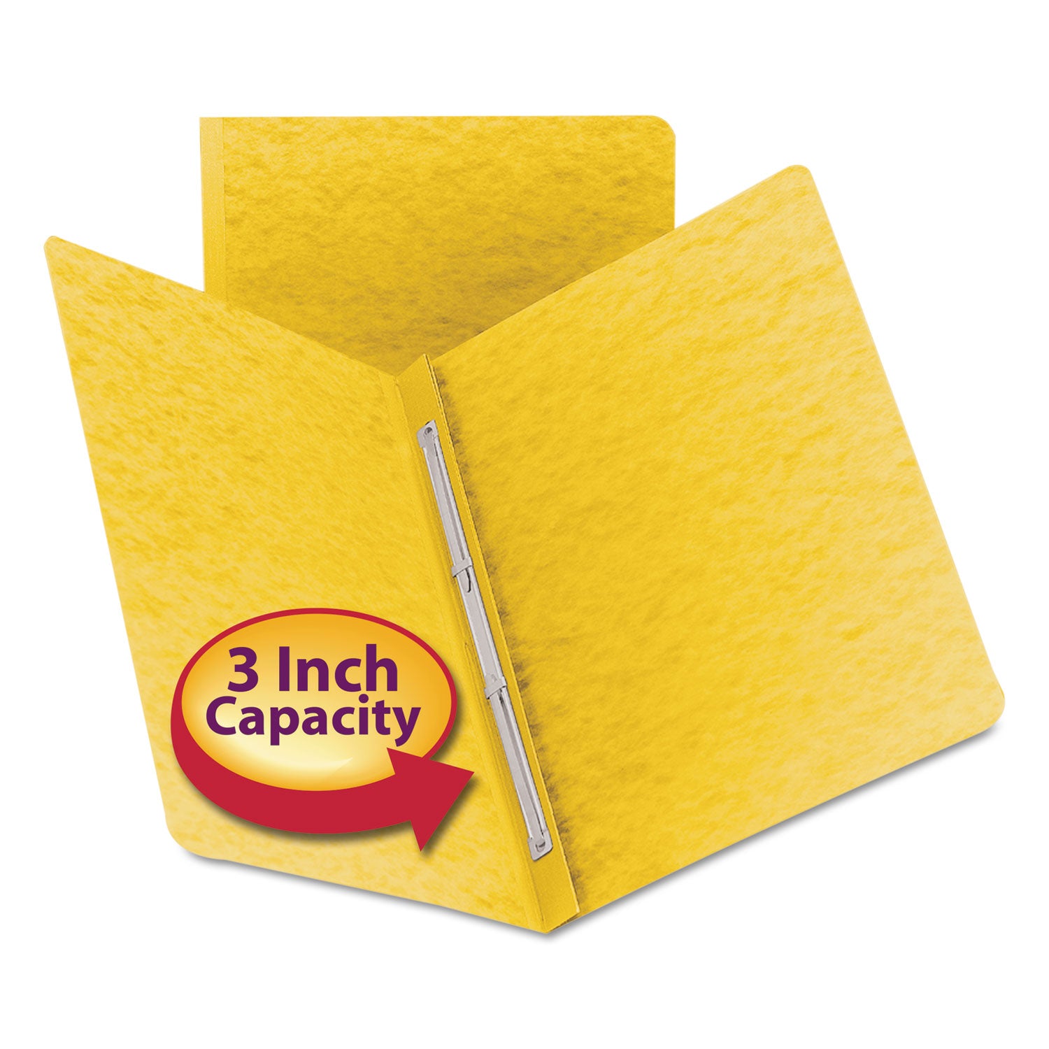 Smead™ Prong Fastener Premium Pressboard Report Cover, Two-Piece Prong Fastener, 3" Capacity, 8.5 x 11, Yellow/Yellow