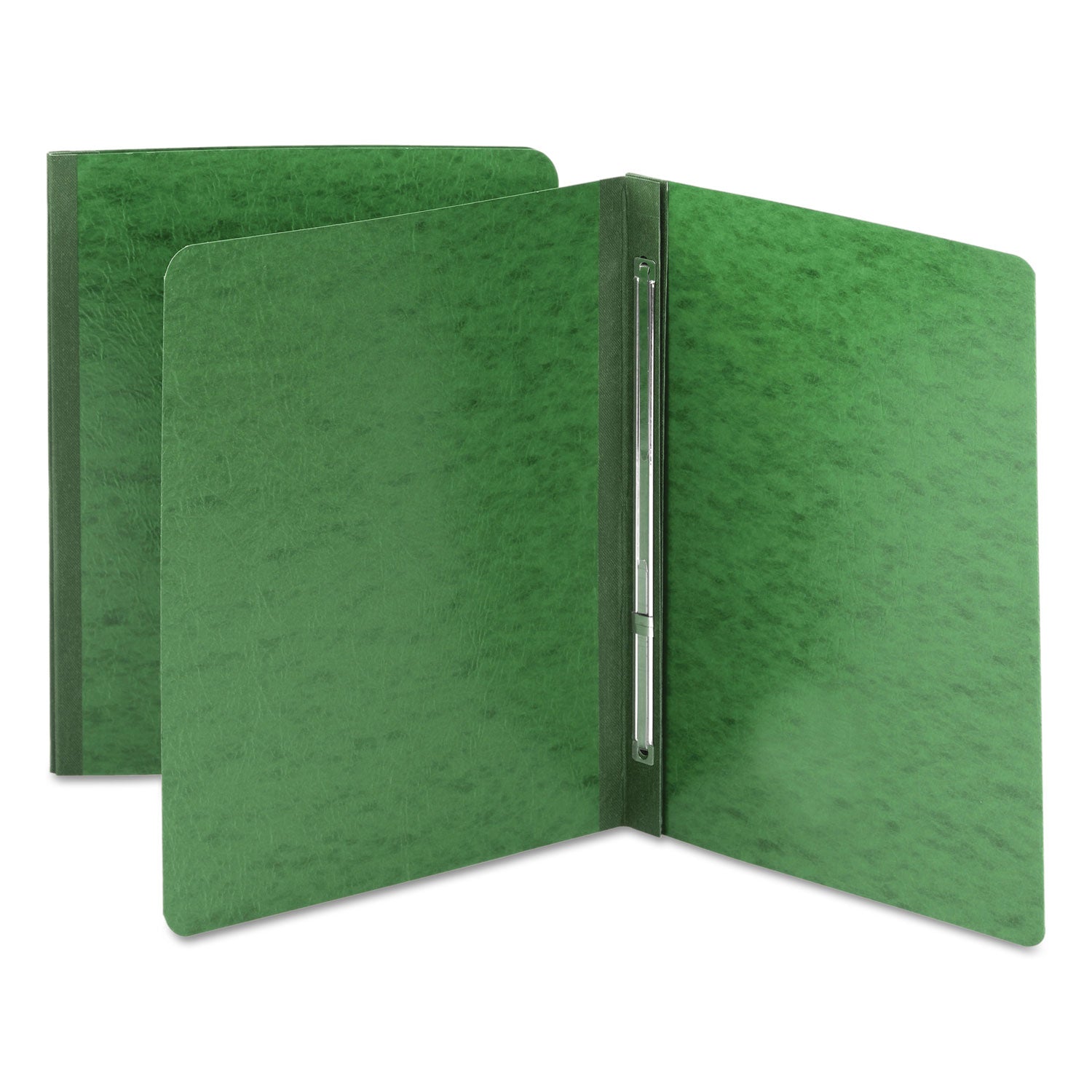 Prong Fastener Pressboard Report Cover, Two-Piece Prong Fastener, 3" Capacity, 8.5 x 11, Green/Green