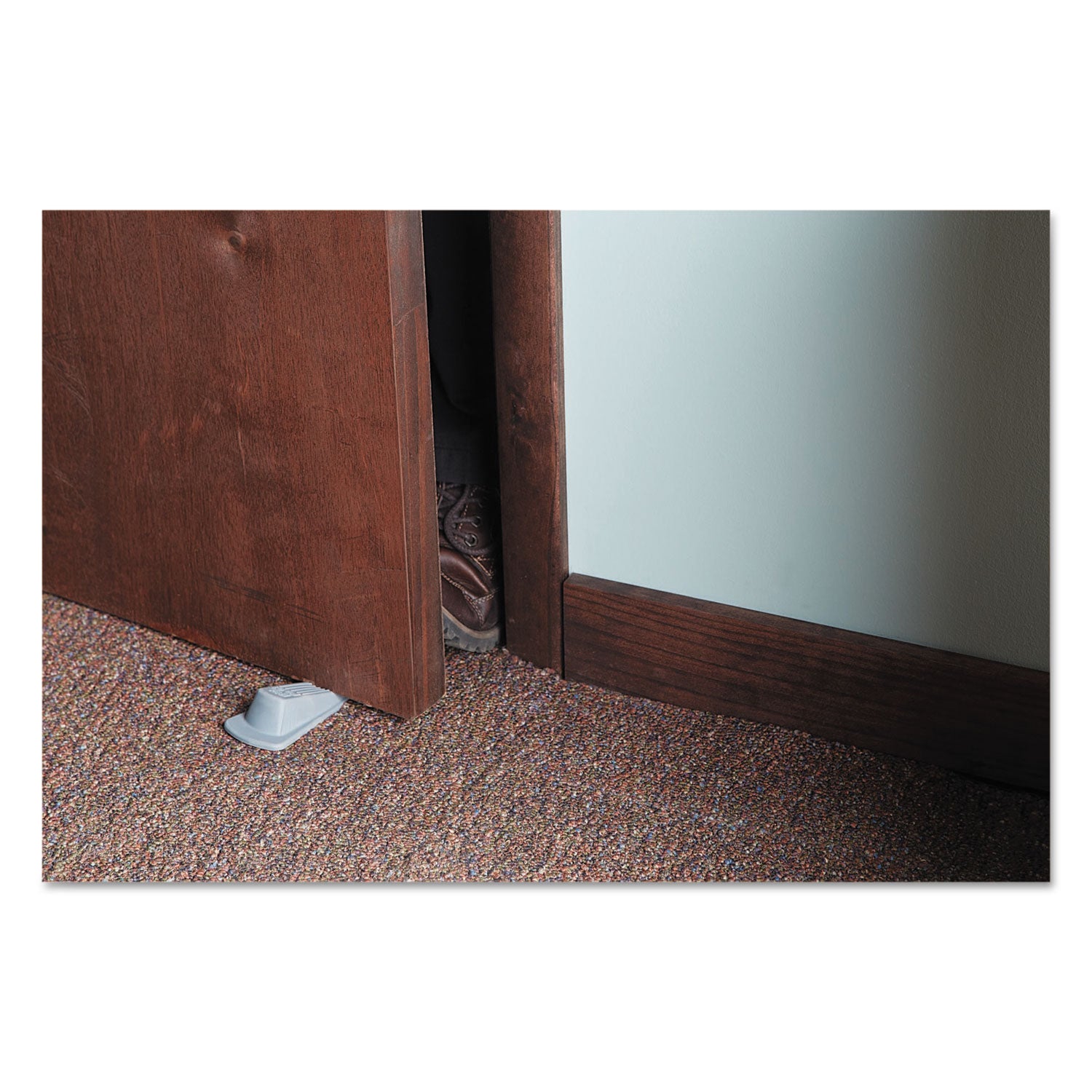 Master Caster® Big Foot Doorstop, No Slip Rubber Wedge, 2.25w x 4.75d x 1.25h, Gray, 2/Pack