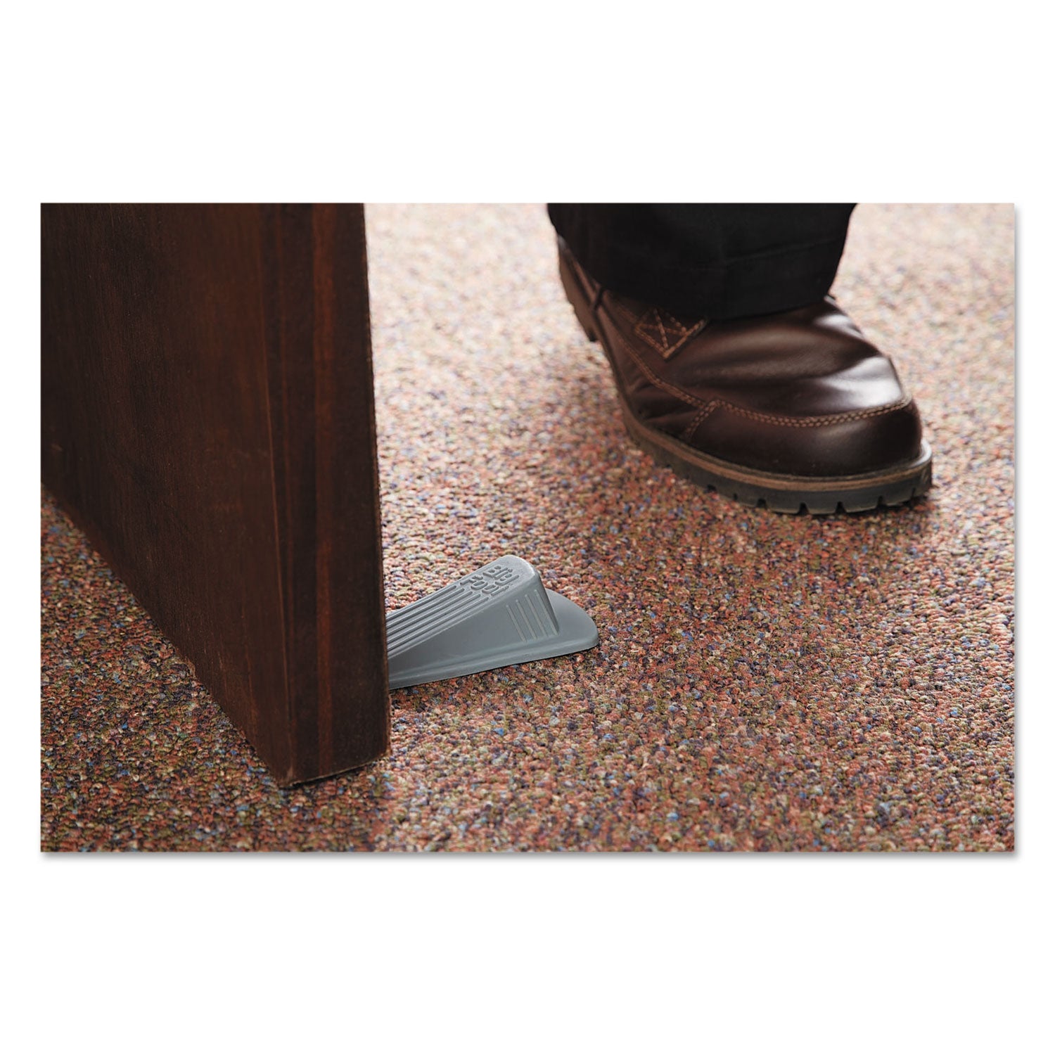 Master Caster® Big Foot Doorstop, No Slip Rubber Wedge, 2.25w x 4.75d x 1.25h, Gray, 2/Pack