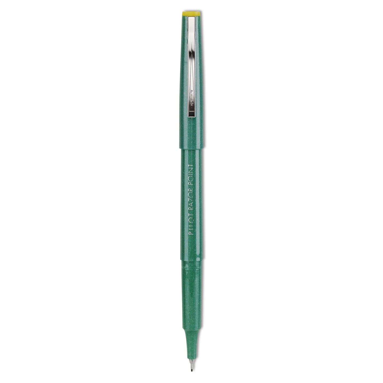 Pilot® Razor Point Fine Line Porous Point Green Pens, Stick, Extra-Fine 0.3 mm, Green Ink, Green Barrel, Dozen
