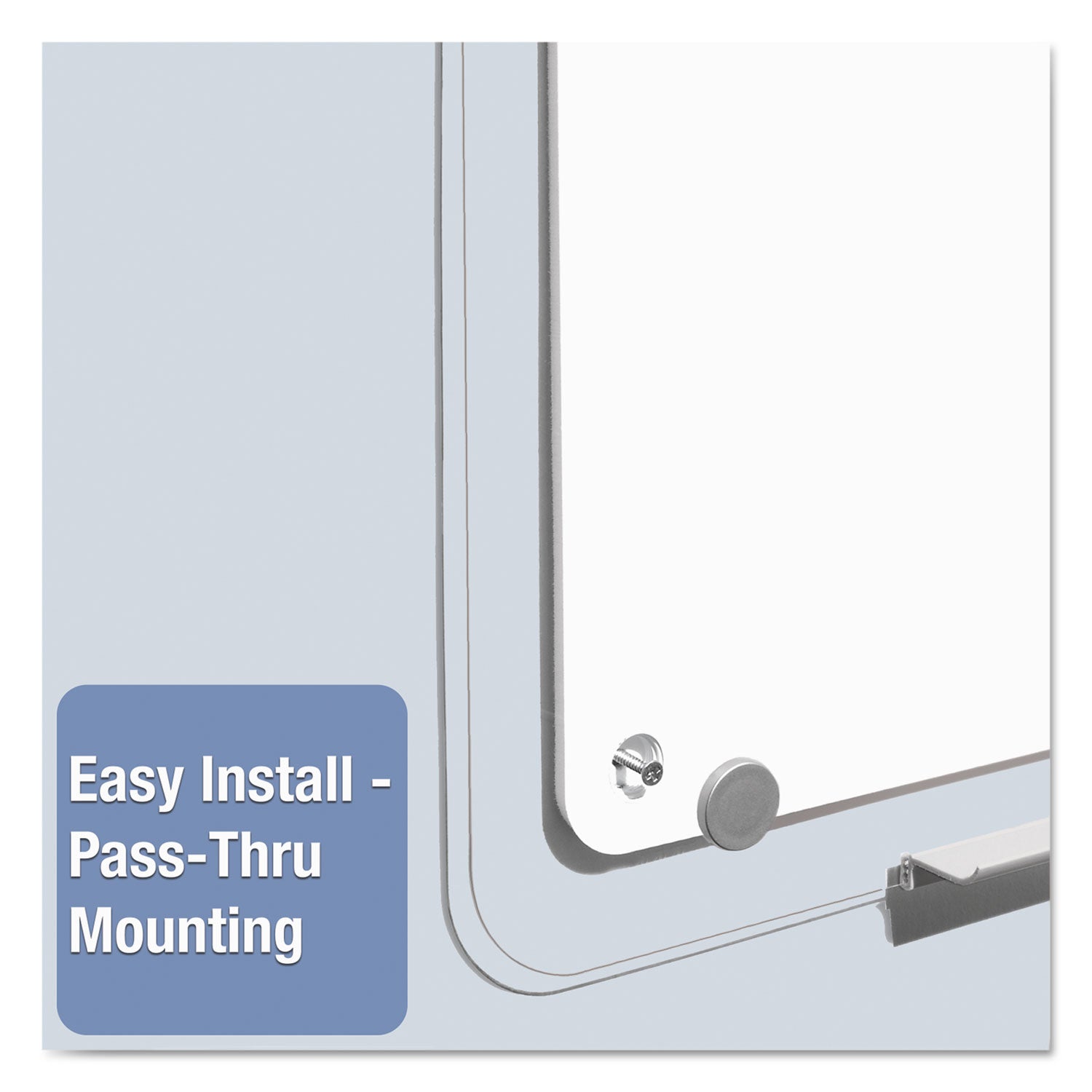 Quartet® iQ Total Erase Translucent-Edge Board, 36 x 23, White Surface, Clear Plastic Frame