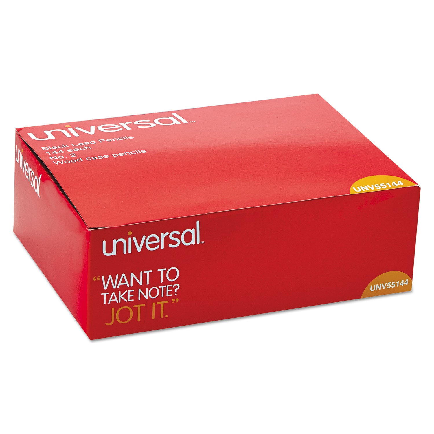 Universal™ #2 Woodcase Pencil Value Pack, HB (#2), Black Lead, Yellow Barrel, 144/Box