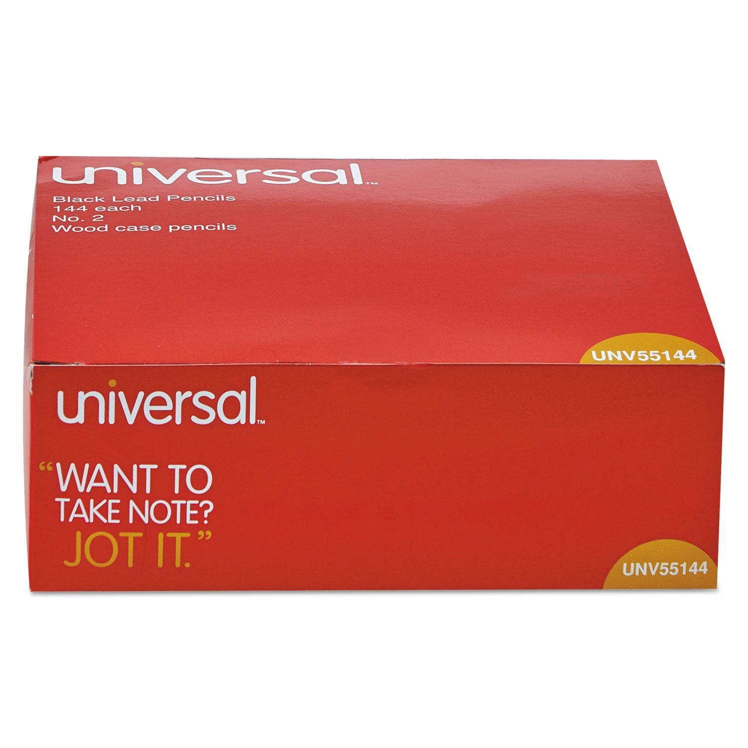 Universal™ #2 Woodcase Pencil Value Pack, HB (#2), Black Lead, Yellow Barrel, 144/Box