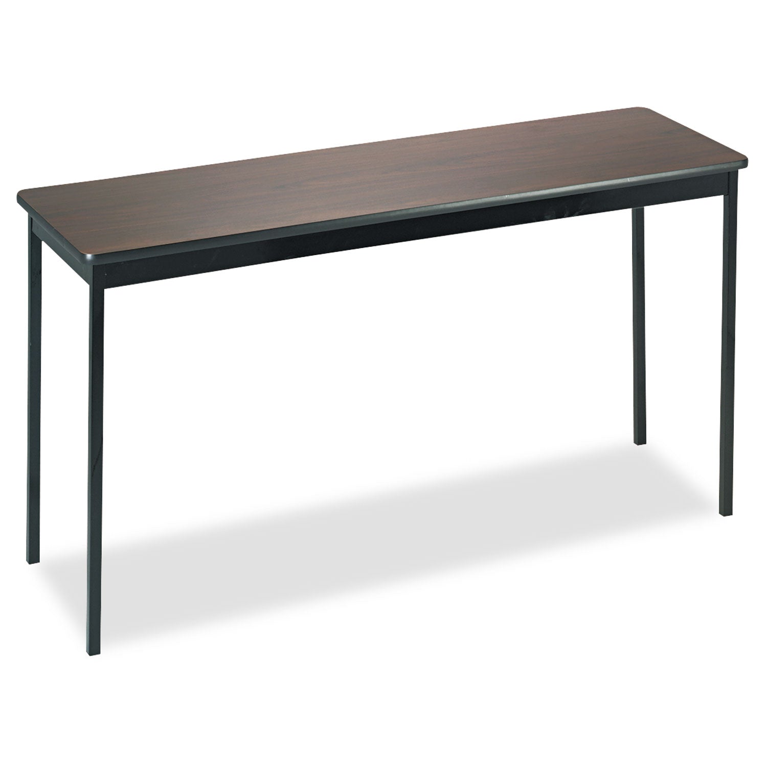 Utility Table, Rectangular, 60w x 18d x 30h, Walnut/Black