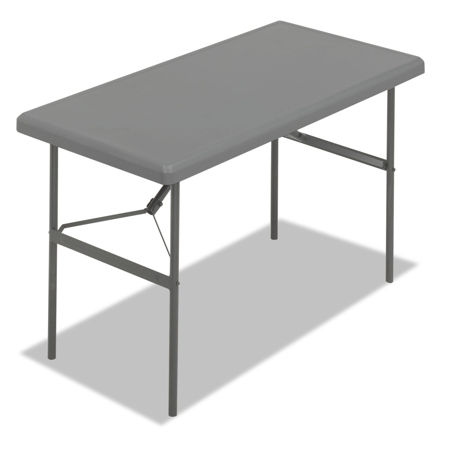 IndestrucTable Classic Folding Table, Rectangular, 48" x 24" x 29", Charcoal