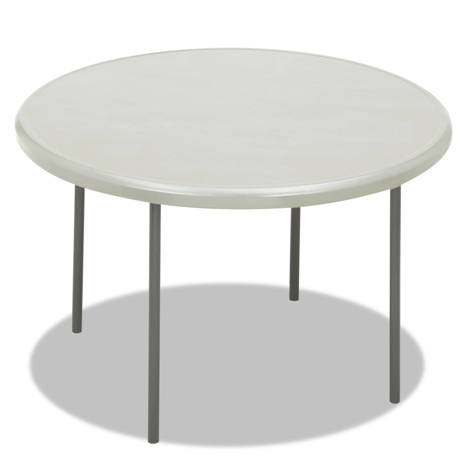 IndestrucTable Classic Folding Table, Round, 48" x 29", Platinum