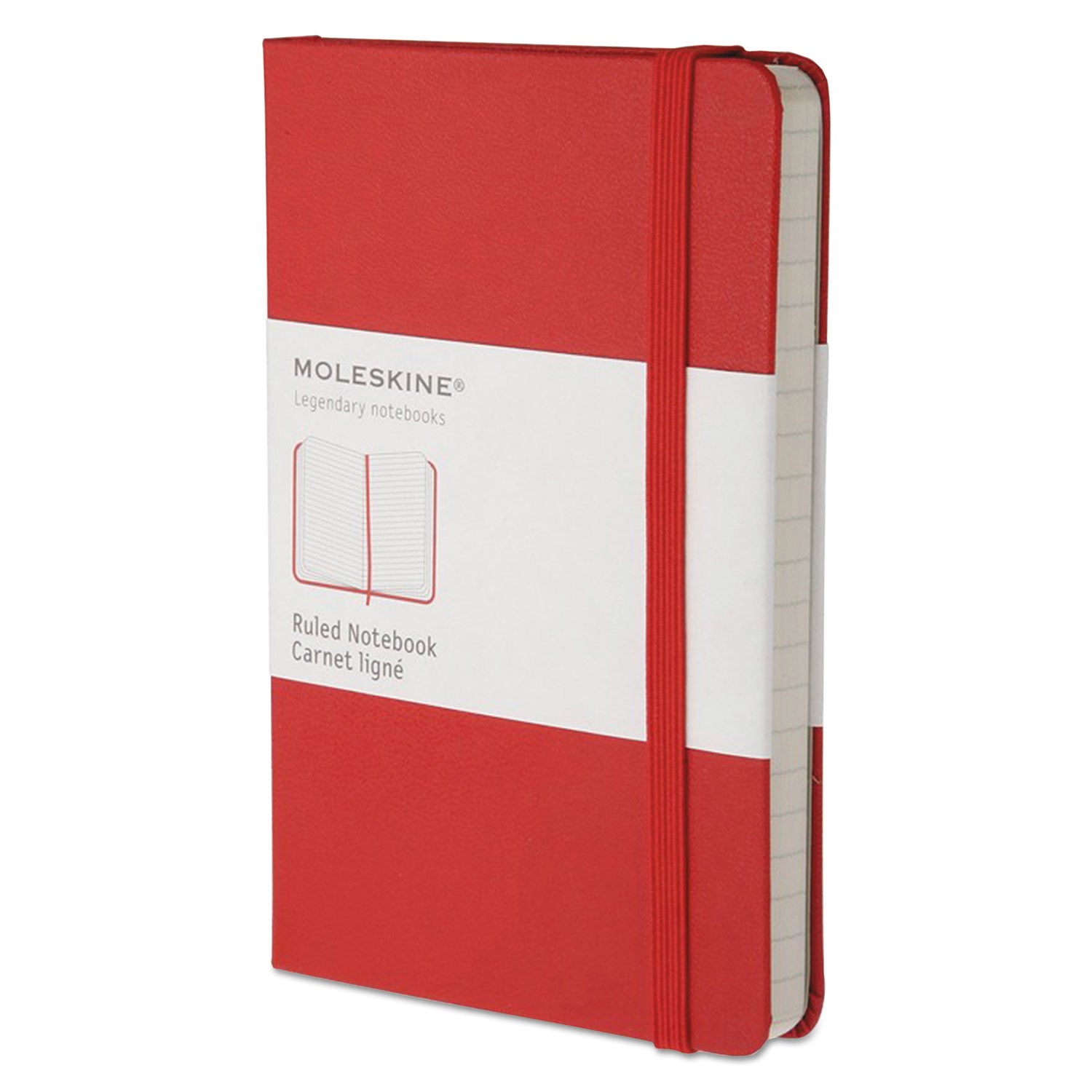 Hard Cover Notebook, 1-Subject, Narrow Rule, Red Cover, (192) 5.5 x 3.5 Sheets