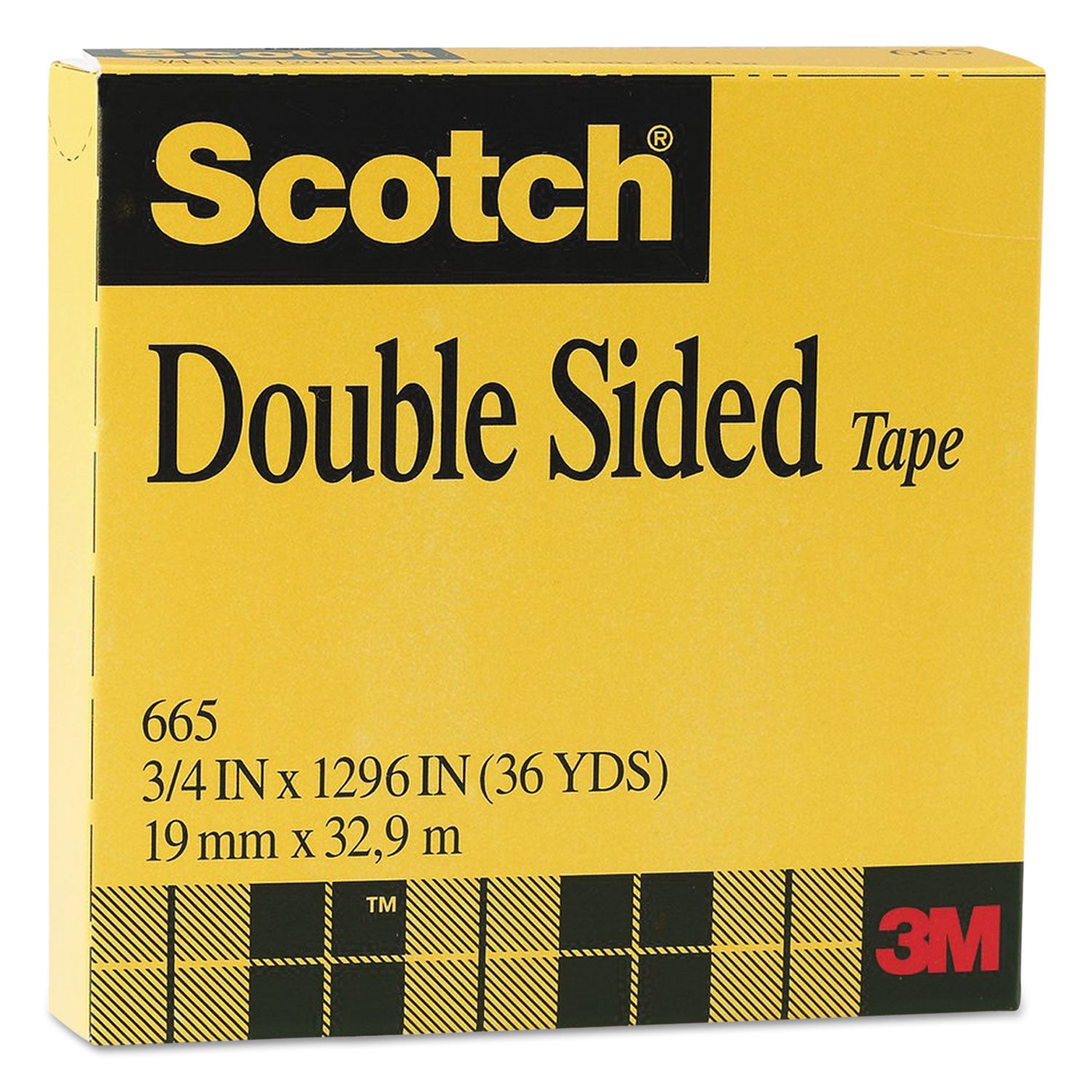 Scotch® Double-Sided Tape, 3" Core, 0.75" x 36 yds, Clear