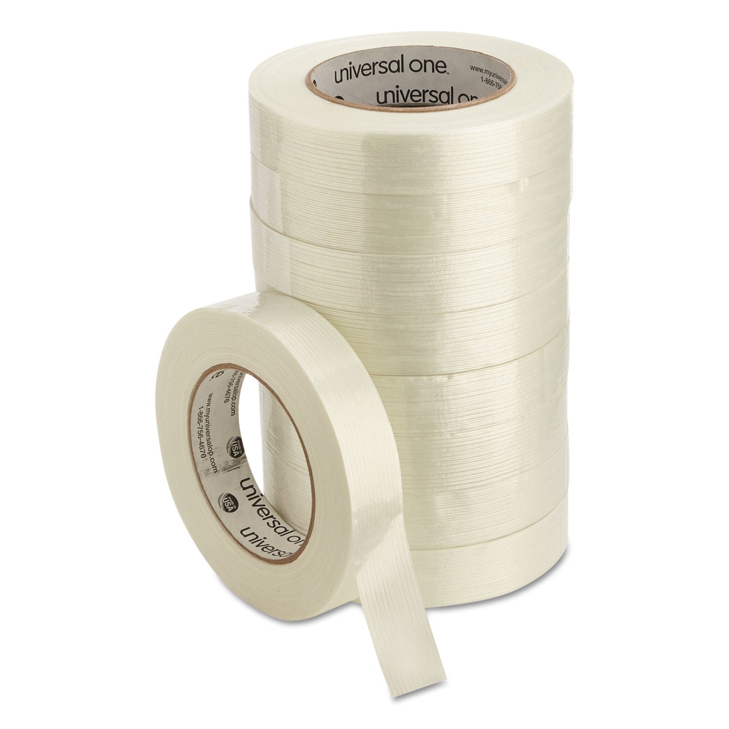 Universal® 190# Medium Grade Filament Tape, 3" Core, 24 mm x 54.8 m, Clear