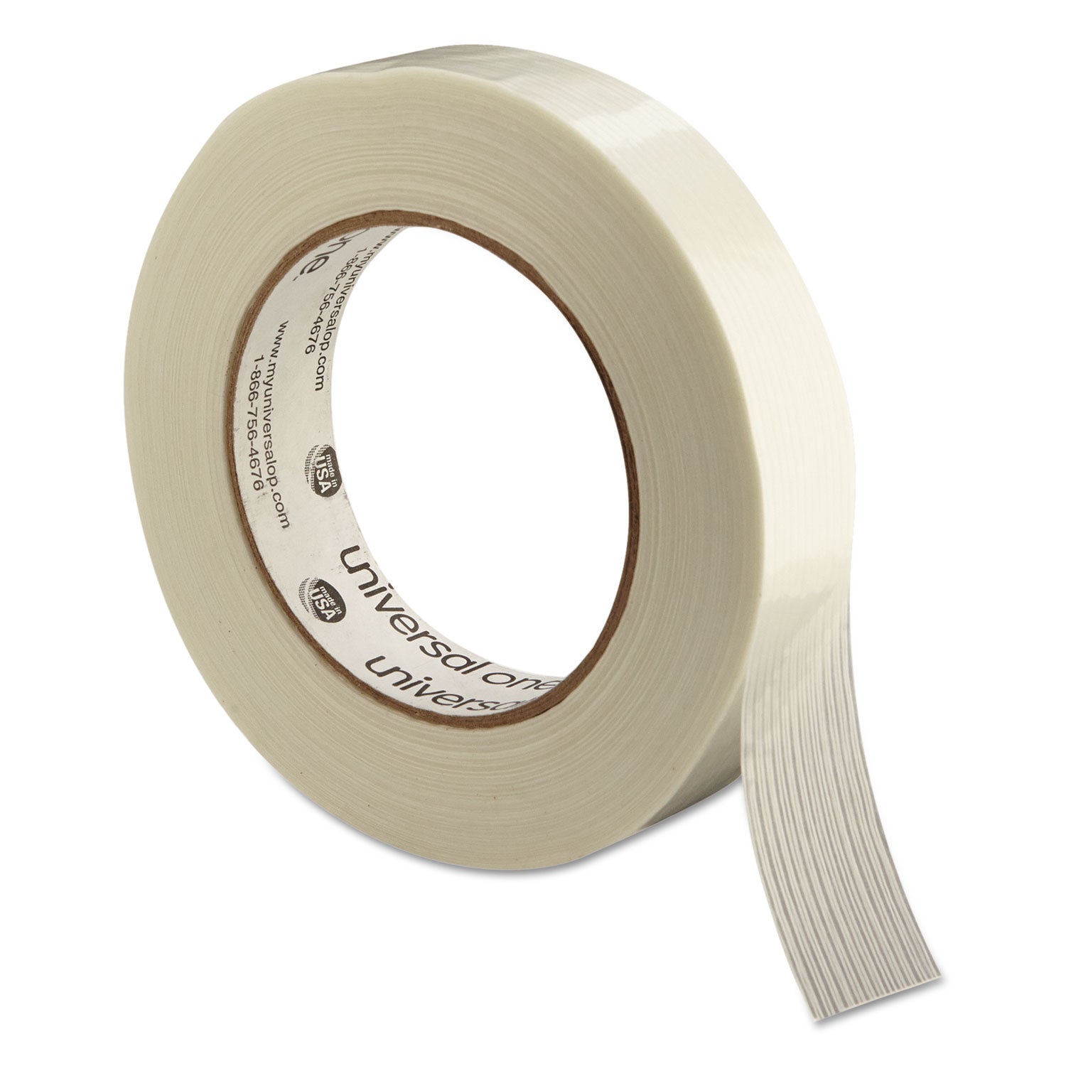 Universal® 190# Medium Grade Filament Tape, 3" Core, 24 mm x 54.8 m, Clear