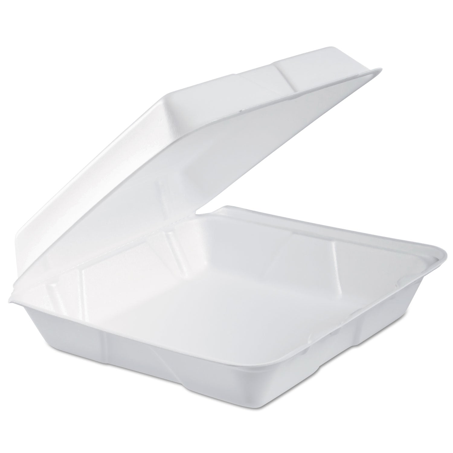 Foam Hinged Lid Container, Performer Perforated Lid, 9.3 x 9.5 x 3, White, 100/Bag, 2 Bag/Carton