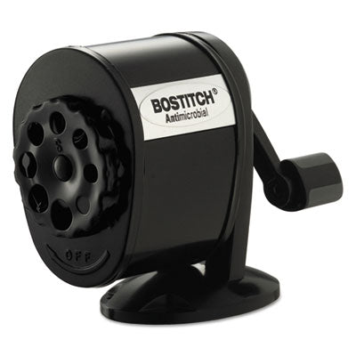STANLEY BOSTITCH Antimicrobial Manual Pencil Sharpener, Manually-Powered, 5.44 x 2.69 x 4.33, Black - Flipcost