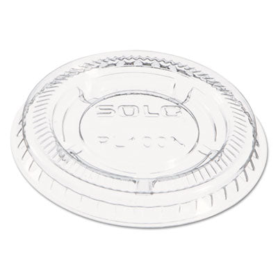 DART Portion/Souffle Cup Lids, Fits 0.5 oz to 1 oz Cups, PET, Clear, 125 Pack, 20 Packs/Carton - Flipcost