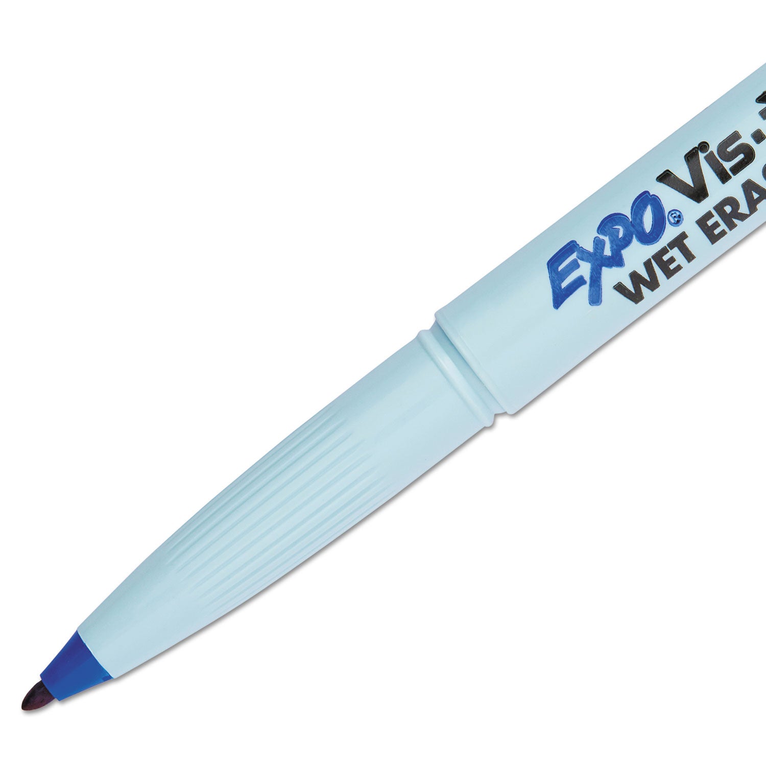 EXPO® Vis-a-Vis Wet Erase Marker, Fine Bullet Tip, Blue, Dozen