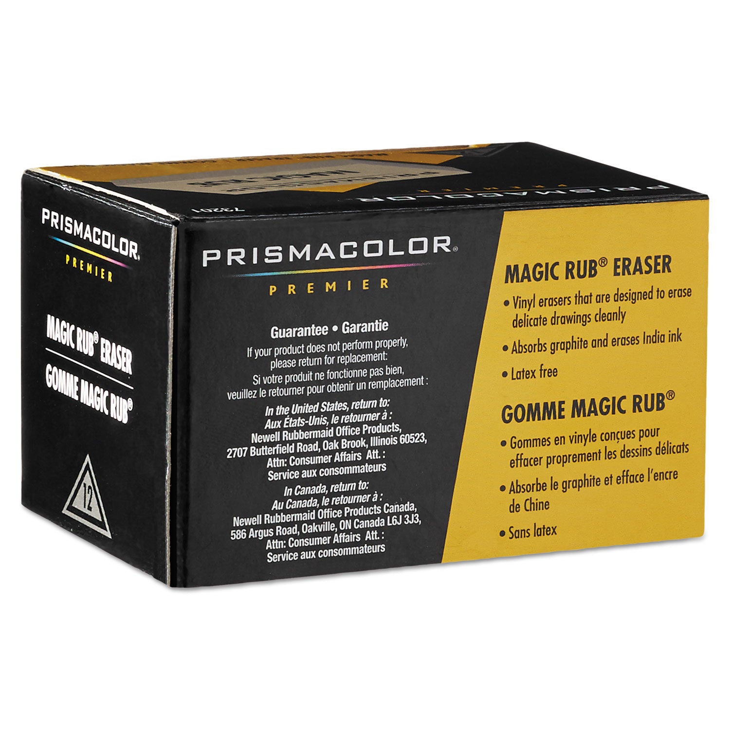 Prismacolor® MAGIC RUB Eraser, For Pencil/Ink Marks, Rectangular Block, Medium, Off White, Dozen