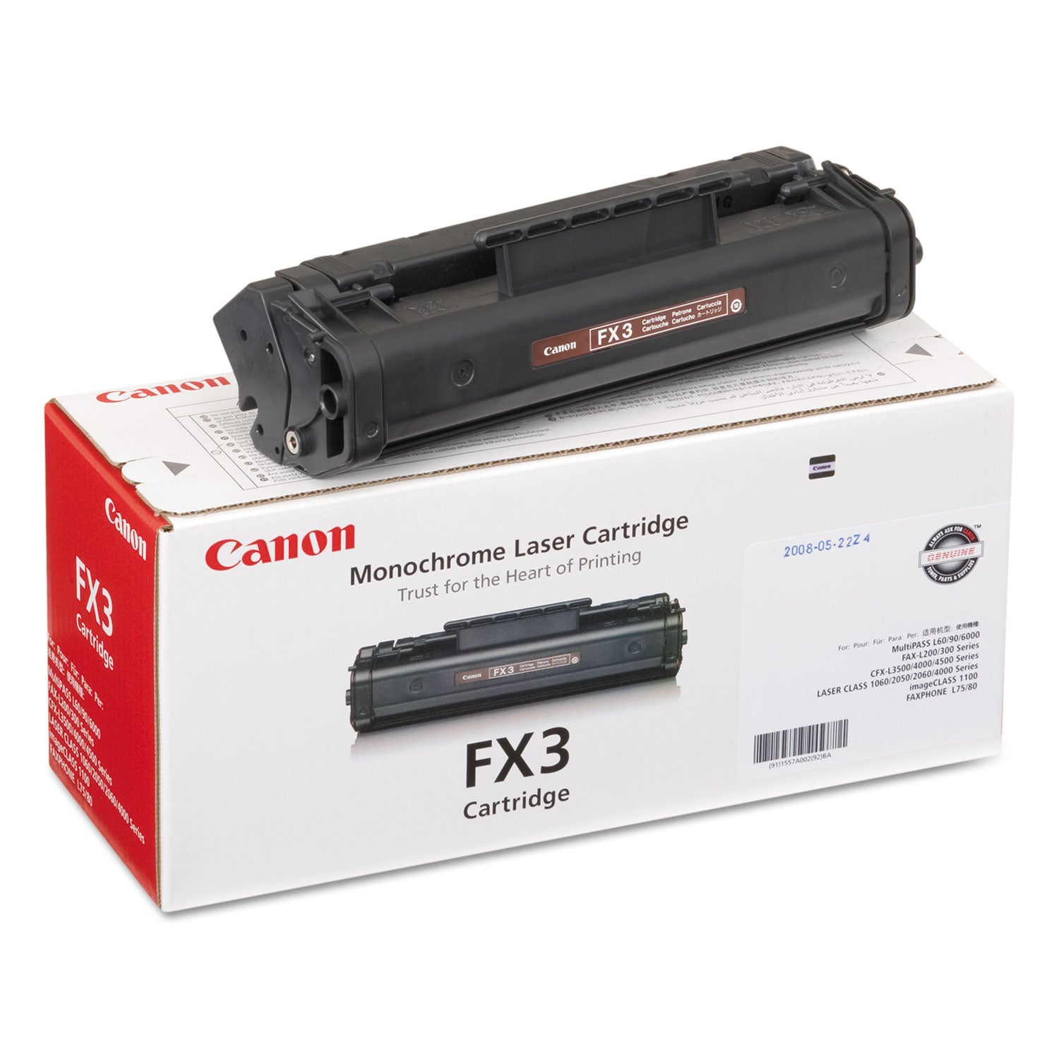 1557A002BA (FX-3) Toner, 2,700 Page-Yield, Black