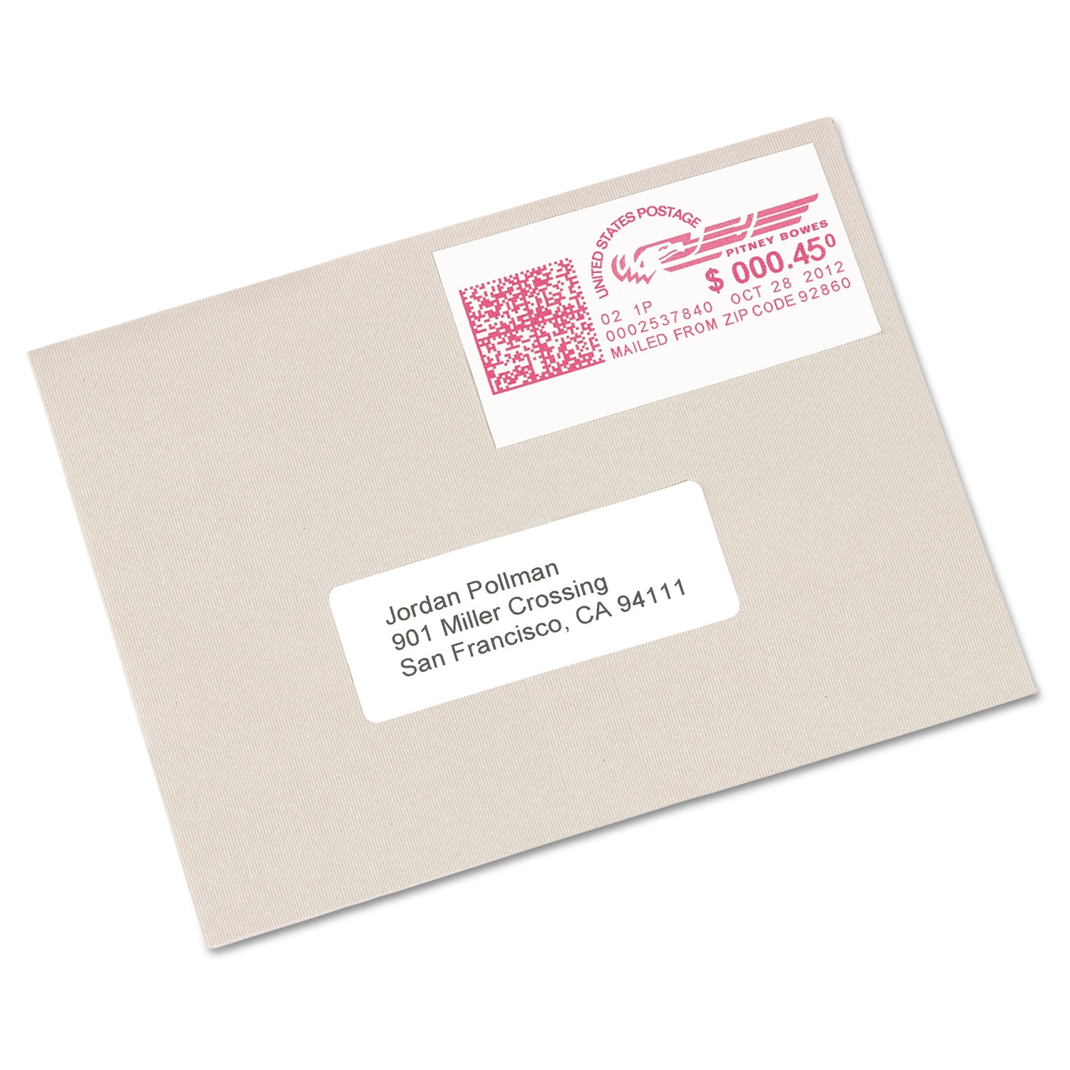 Avery® Postage Meter Labels for Personal Post Office, 1.78 x 6, White, 2/Sheet, 30 Sheets/Pack, (5289)