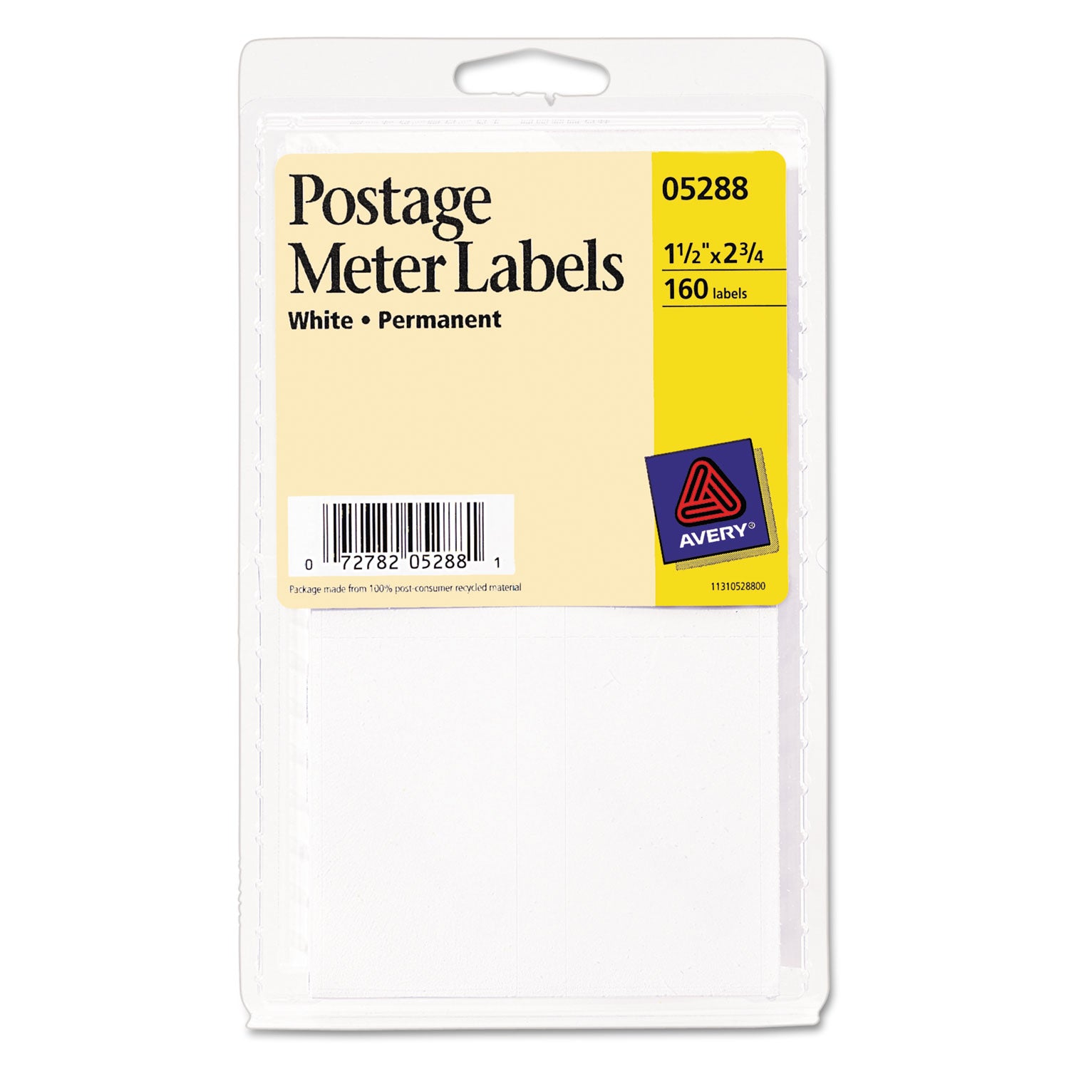 Avery® Postage Meter Labels For Pitney-Bowes Postage Machines, 1.5 x 2.75, White, 4/Sheet, 40 Sheets/Pack, (5288)