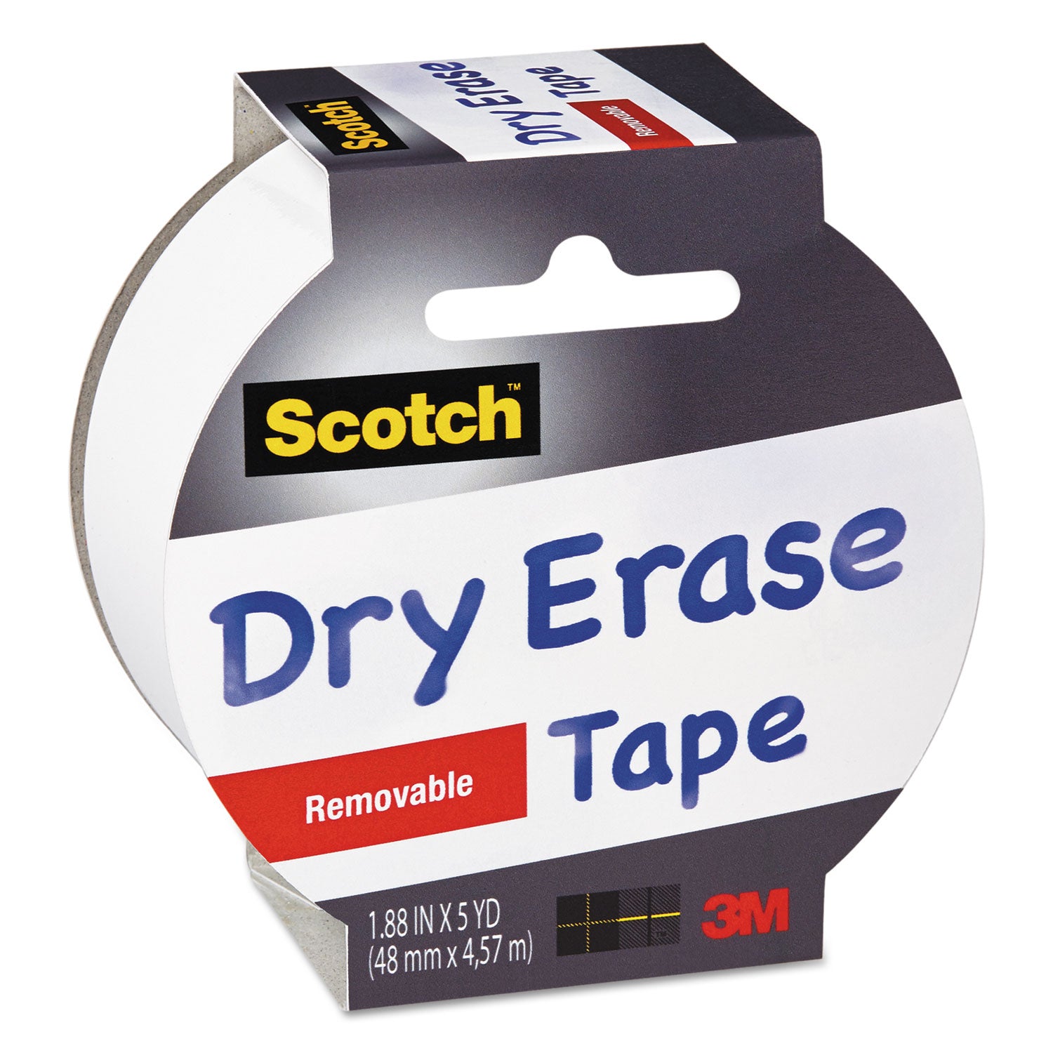 Scotch® Dry Erase Tape, 3" Core, 1.88" x 5 yds, White