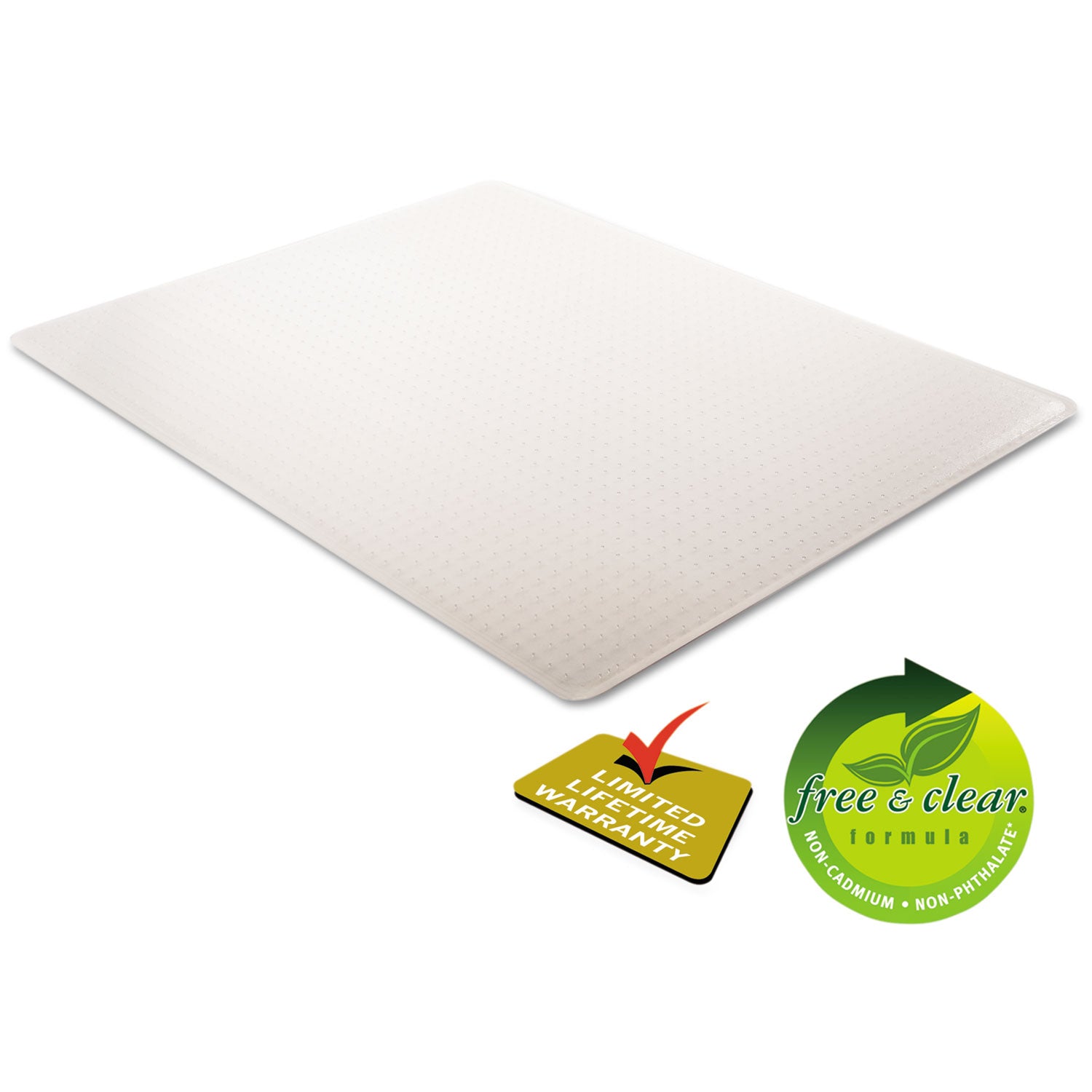 deflecto® RollaMat Frequent Use Chair Mat, Medium Pile Carpet, Flat, 46 x 60, Rectangle, Clear