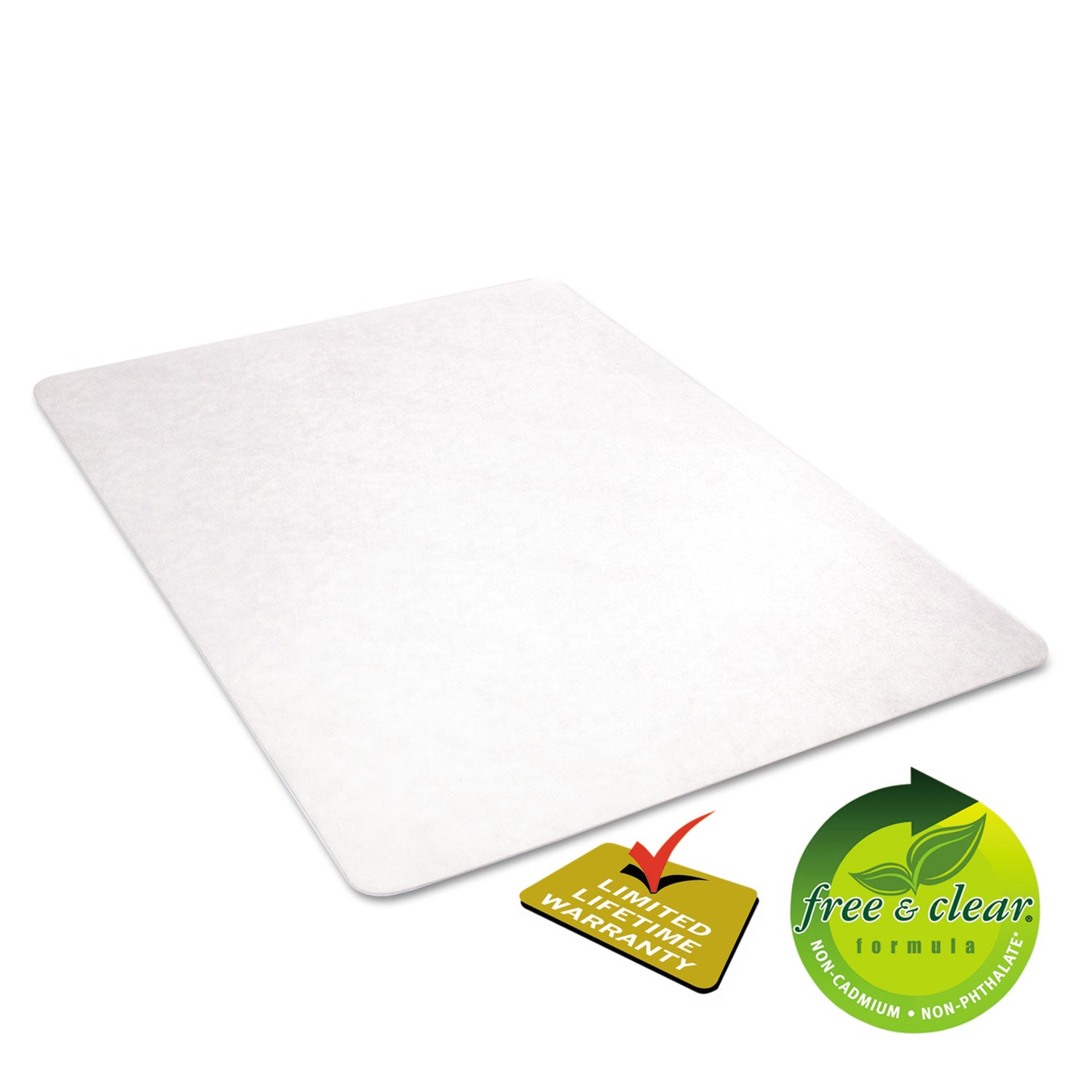 deflecto® EconoMat All Day Use Chair Mat for Hard Floors, Flat Packed, 46 x 60, Clear