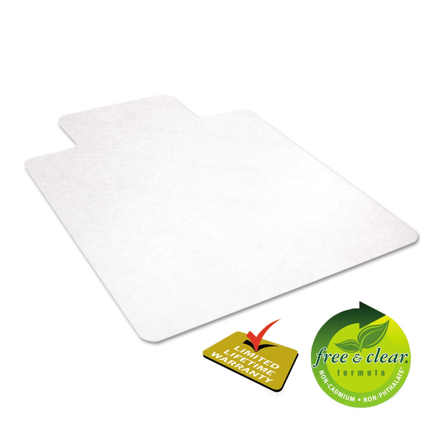 deflecto® EconoMat All Day Use Chair Mat for Hard Floors, Flat Packed, 36 x 48, Lipped, Clear