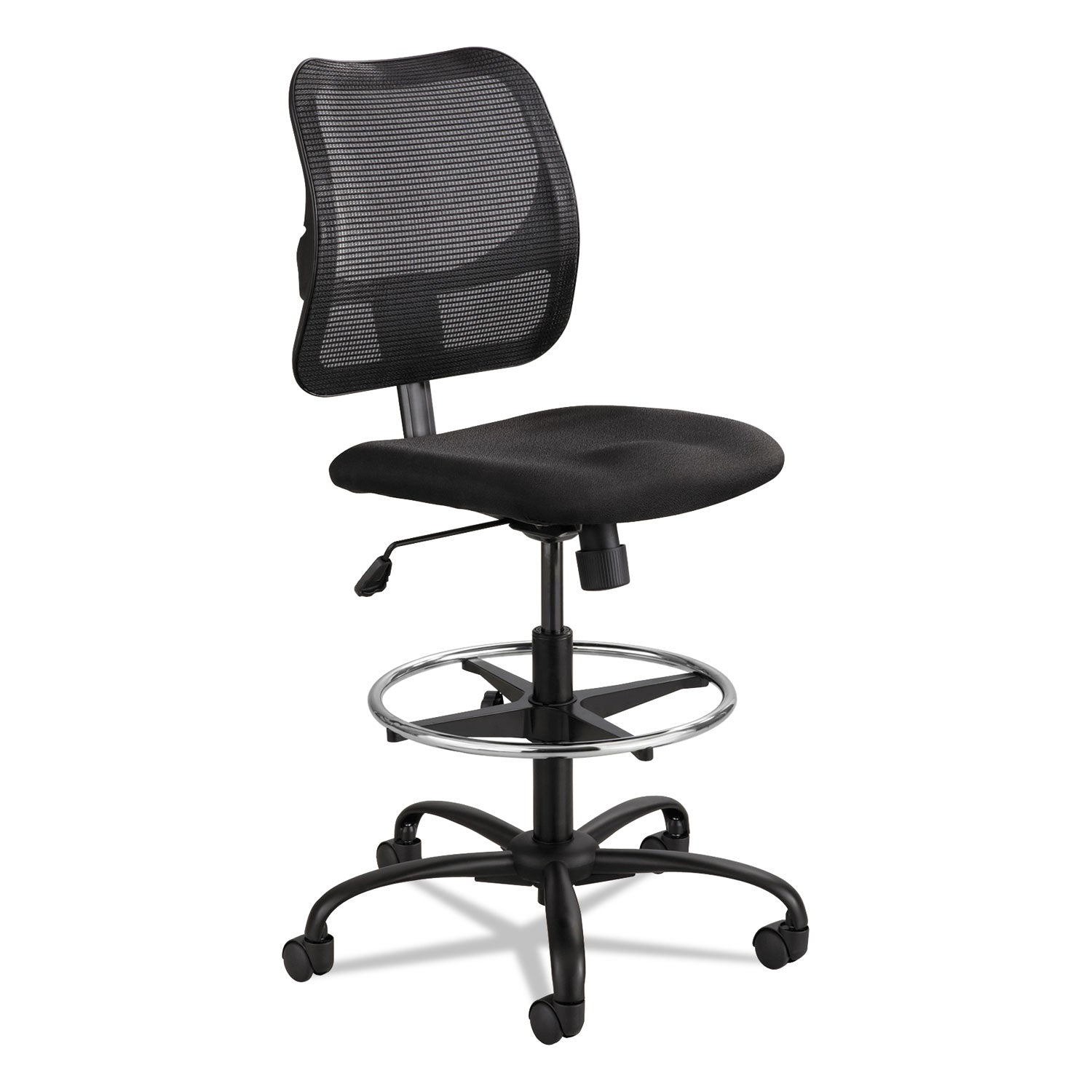 Safco® Vue Series Mesh Extended-Height Chair, Supports Up to 250 lb, 23" to 33" Seat Height, Black Fabric