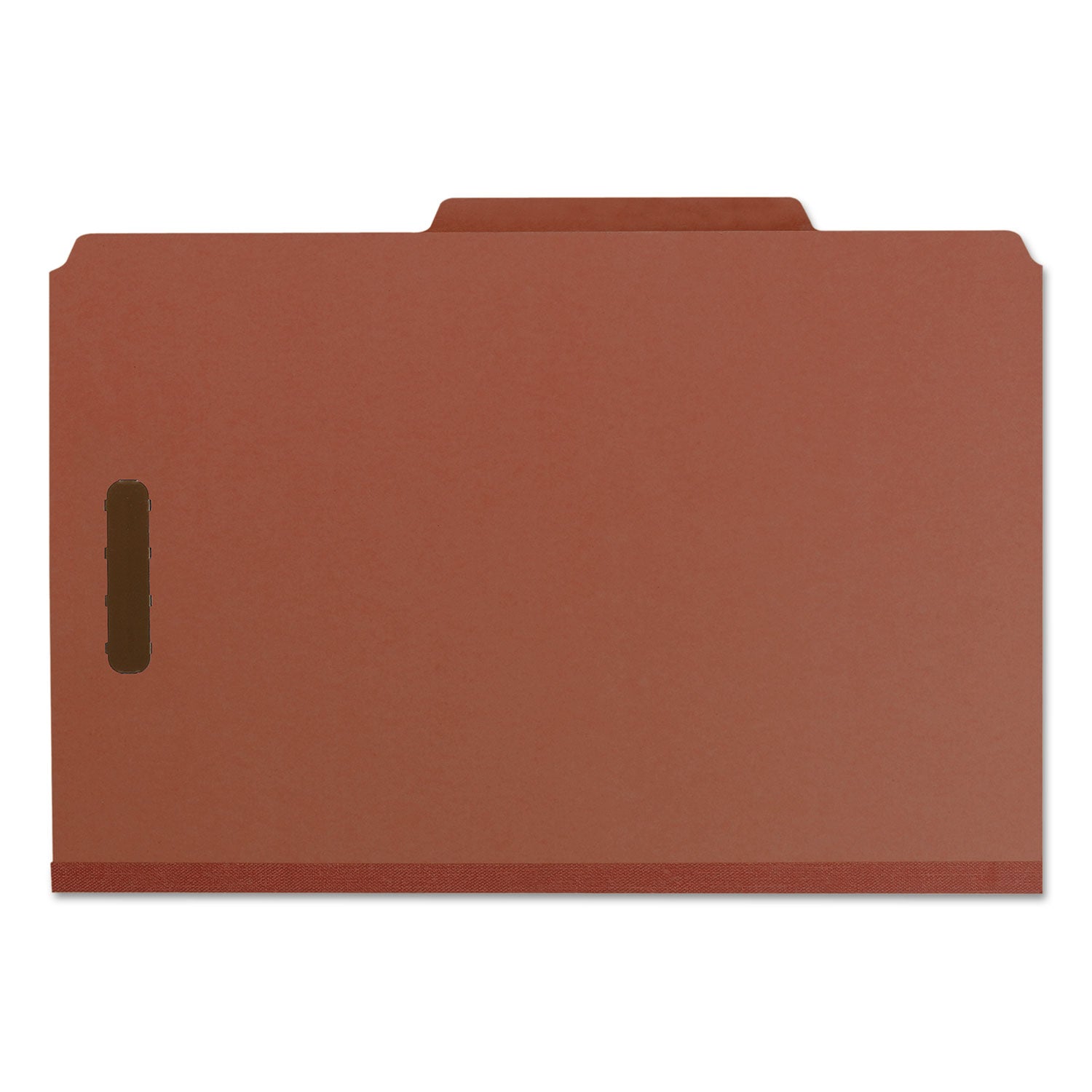 Smead™ Recycled Pressboard Classification Folders, 2" Expansion, 2 Dividers, 6 Fasteners, Legal Size, Red Exterior, 10/Box