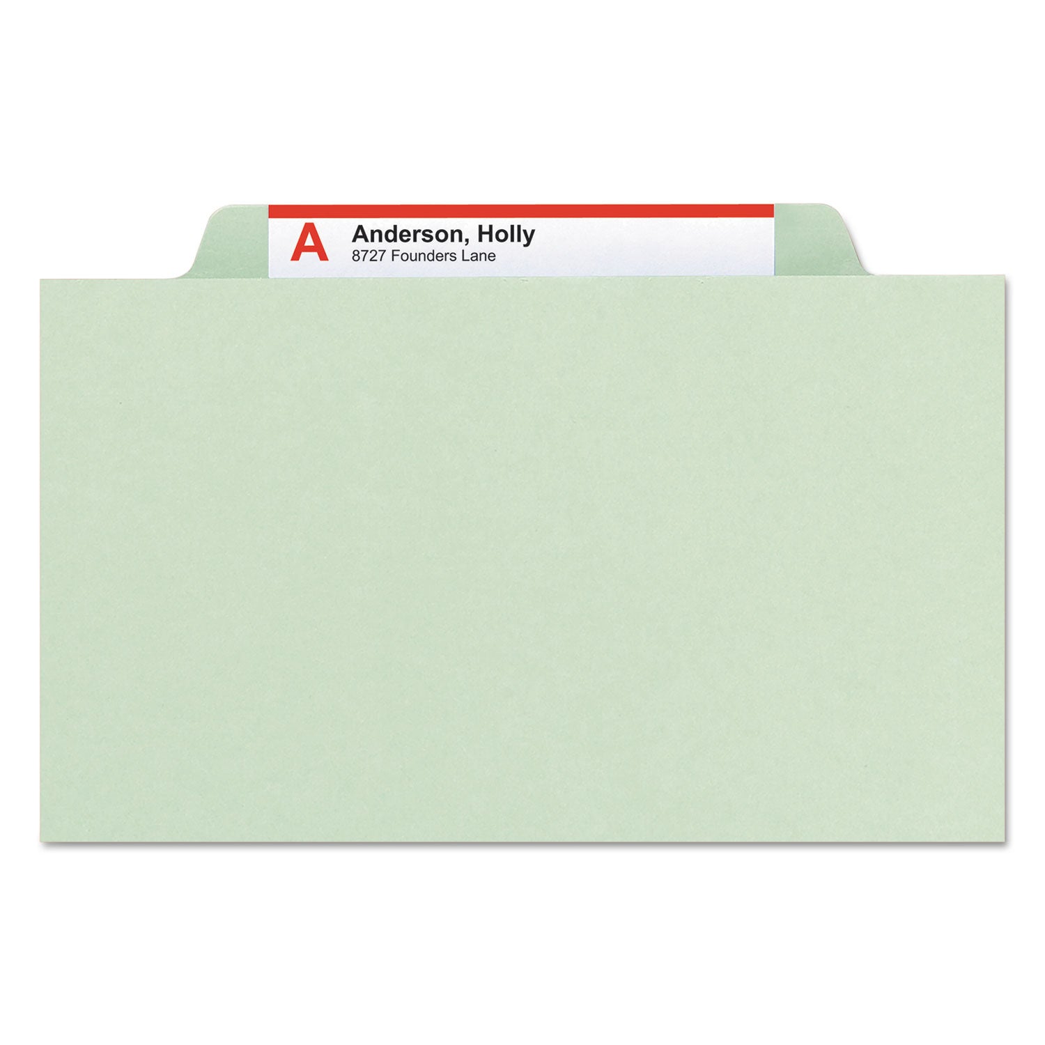 Smead™ Pressboard Classification Folders, Six SafeSHIELD Fasteners, 2/5-Cut Tabs, 2 Dividers, Legal Size, Gray-Green, 10/Box