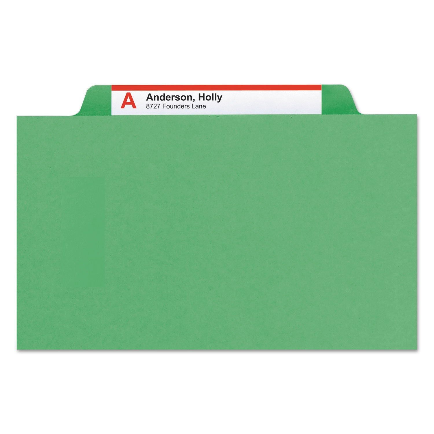 Smead™ Top Tab Classification Folders, Six SafeSHIELD Fasteners, 2" Expansion, 2 Dividers, Letter Size, Green Exterior, 10/Box