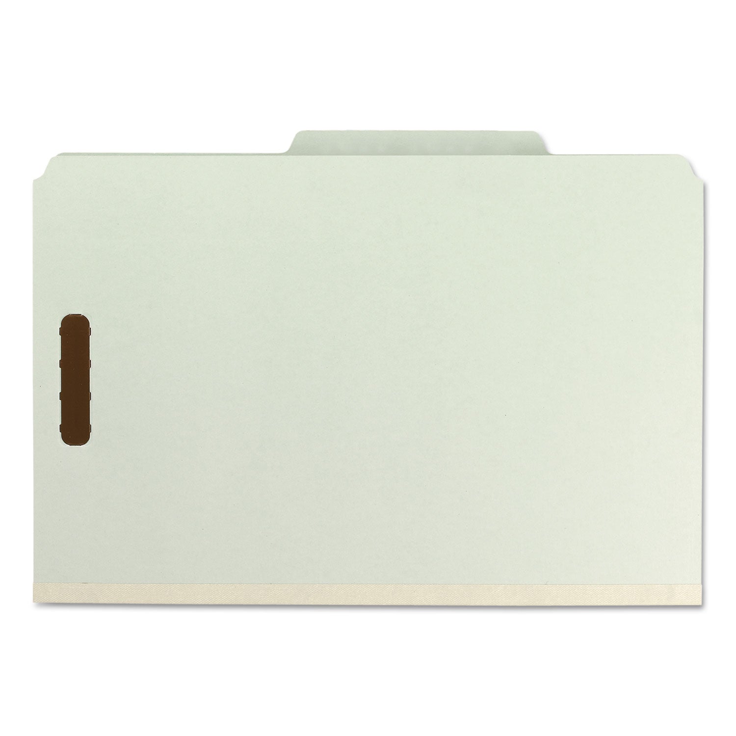 Smead™ Recycled Pressboard Classification Folders, 2" Expansion, 2 Dividers, 6 Fasteners, Legal Size, Gray-Green, 10/Box