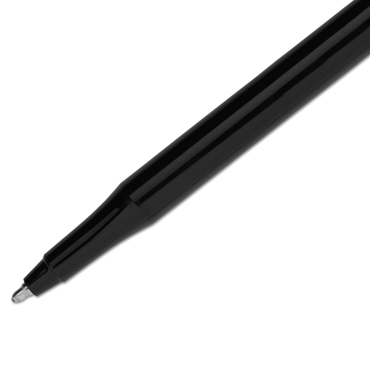 Paper Mate® Eraser Mate Ballpoint Pen, Stick, Medium 1 mm, Black Ink, Black Barrel, Dozen