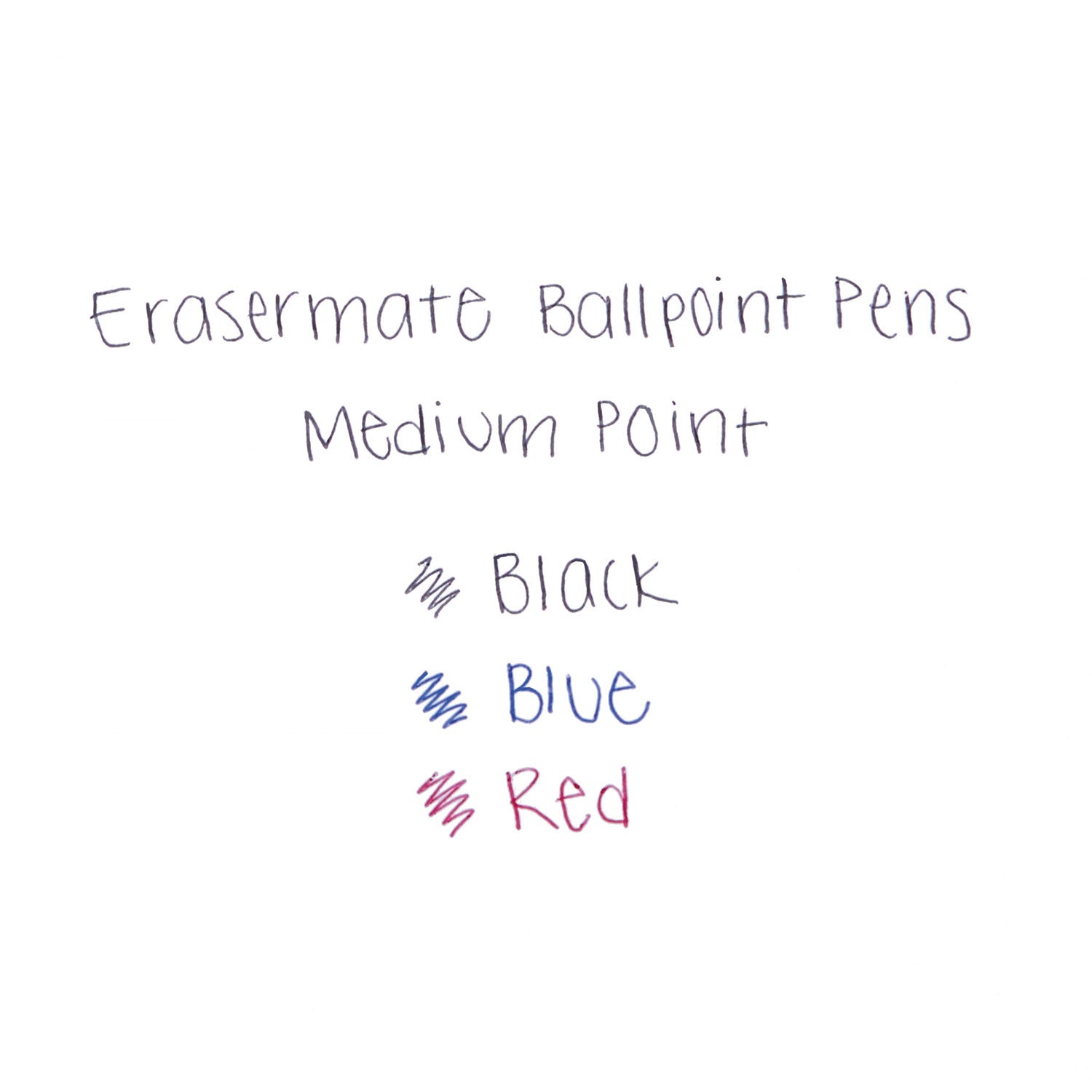 Paper Mate® Eraser Mate Ballpoint Pen, Stick, Medium 1 mm, Red Ink, Red Barrel, Dozen