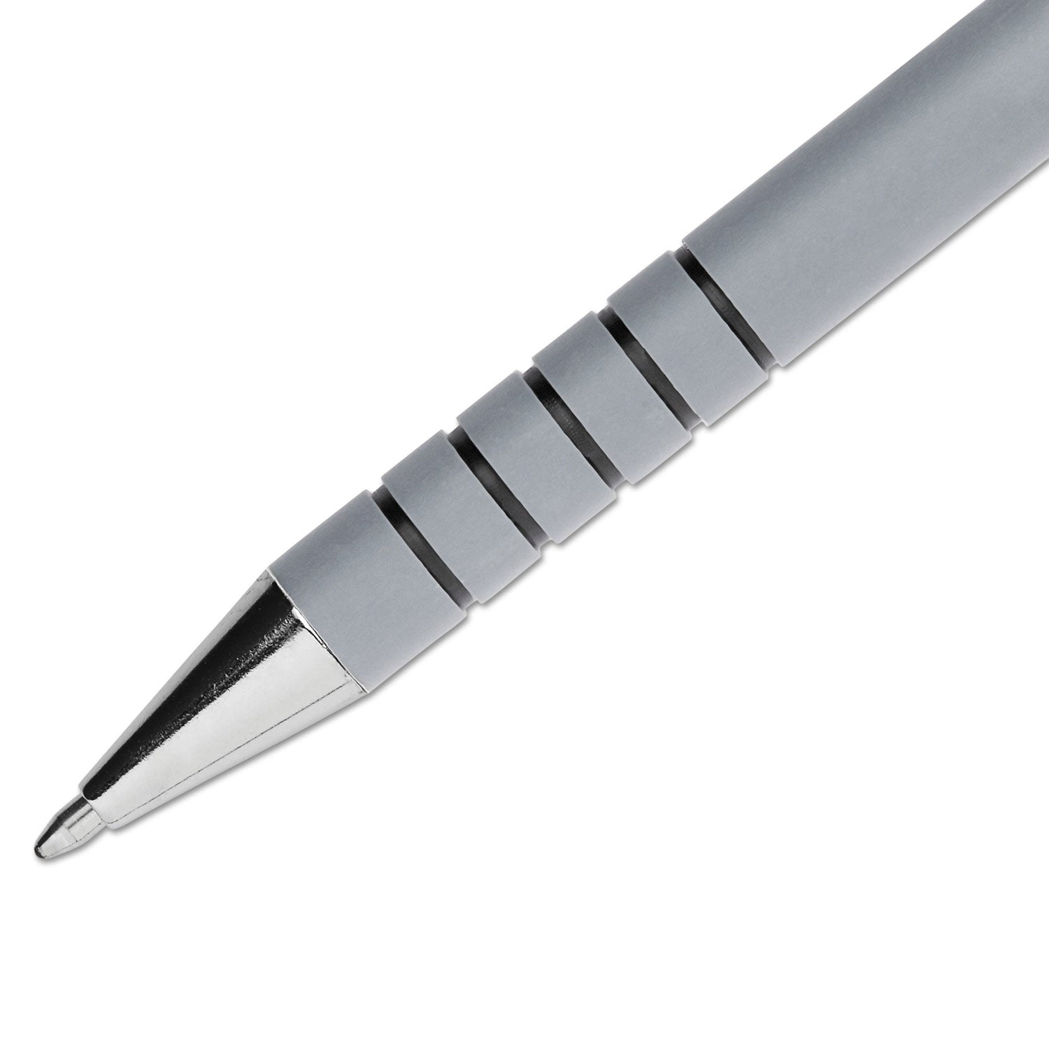 Paper Mate® FlexGrip Ultra Recycled Ballpoint Pen, Stick, Medium 1 mm, Black Ink, Gray Barrel, Dozen