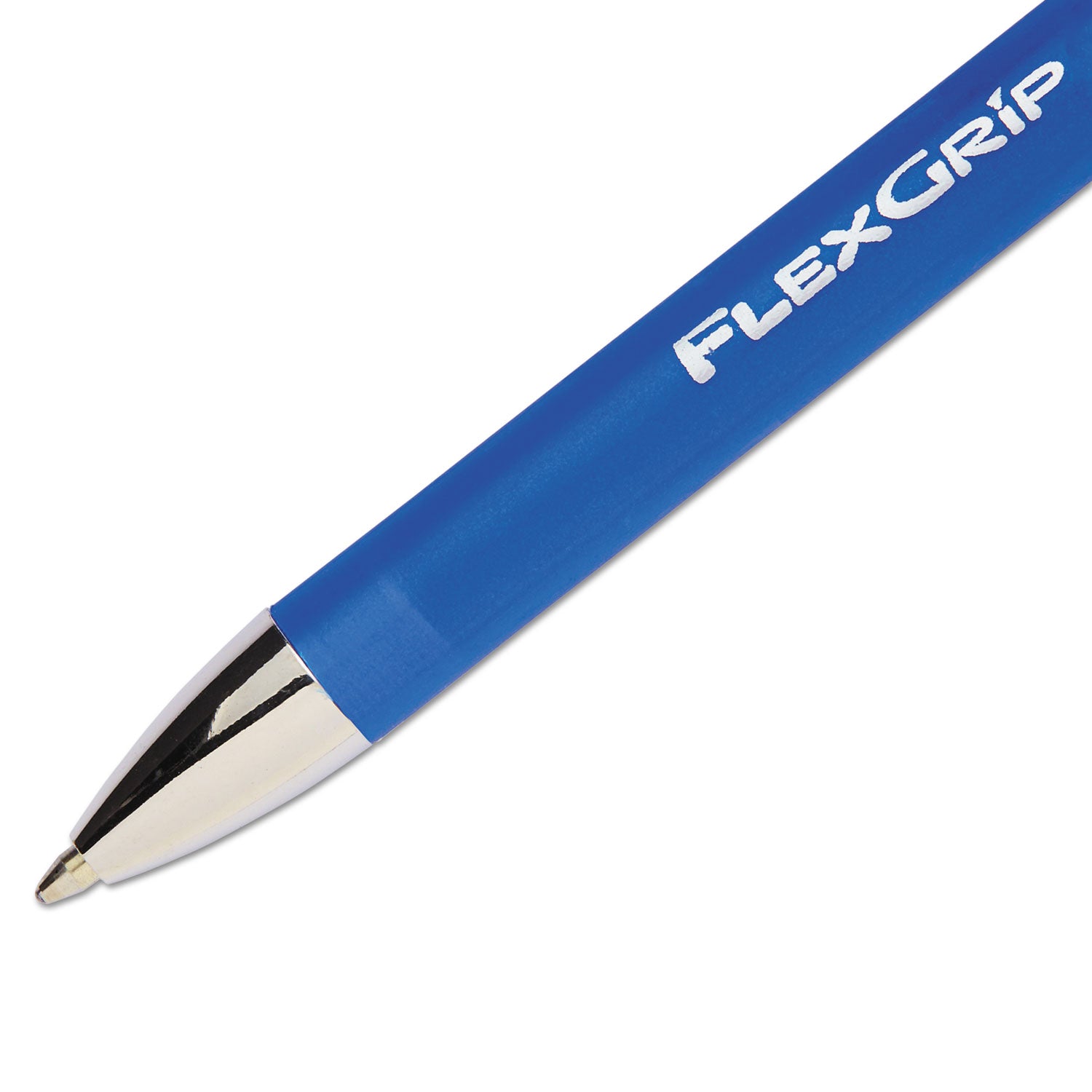 Paper Mate® FlexGrip Elite Ballpoint Pen, Retractable, Medium 1 mm, Blue Ink, Blue Barrel, Dozen