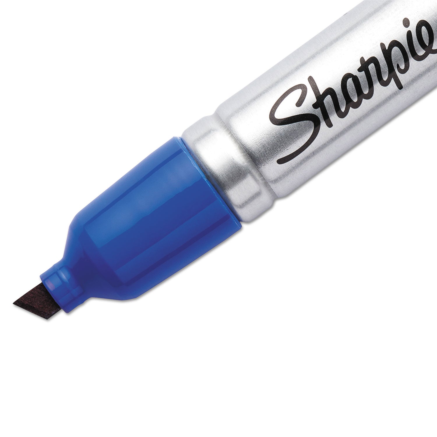 Sharpie® King Size Permanent Marker, Broad Chisel Tip, Blue, Dozen