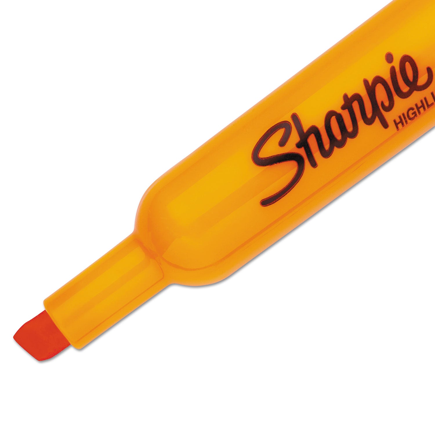 Sharpie® Tank Style Highlighters, Orange Ink, Chisel Tip, Orange Barrel, Dozen