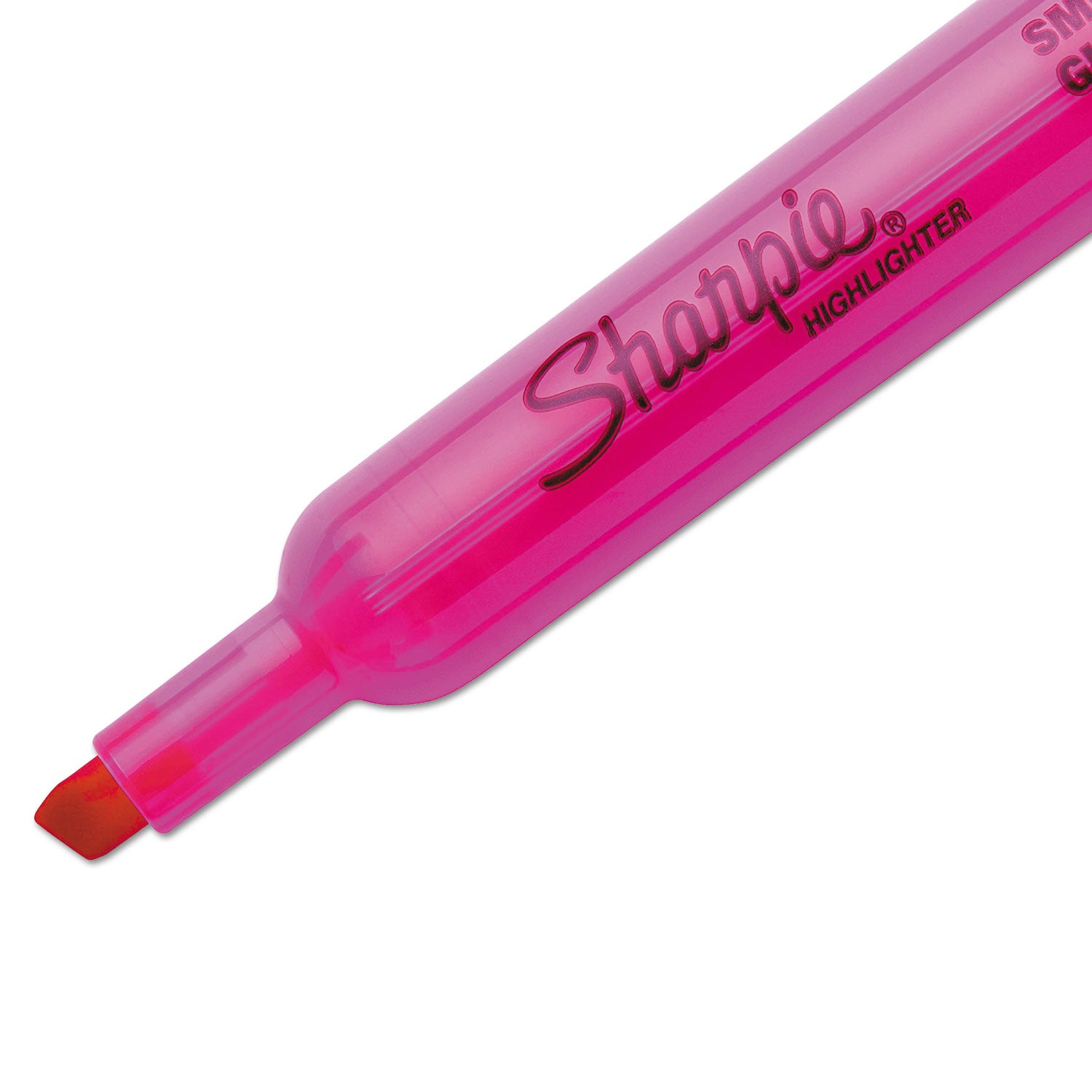 Sharpie® Tank Style Highlighters, Pink Ink, Chisel Tip, Pink Barrel, Dozen